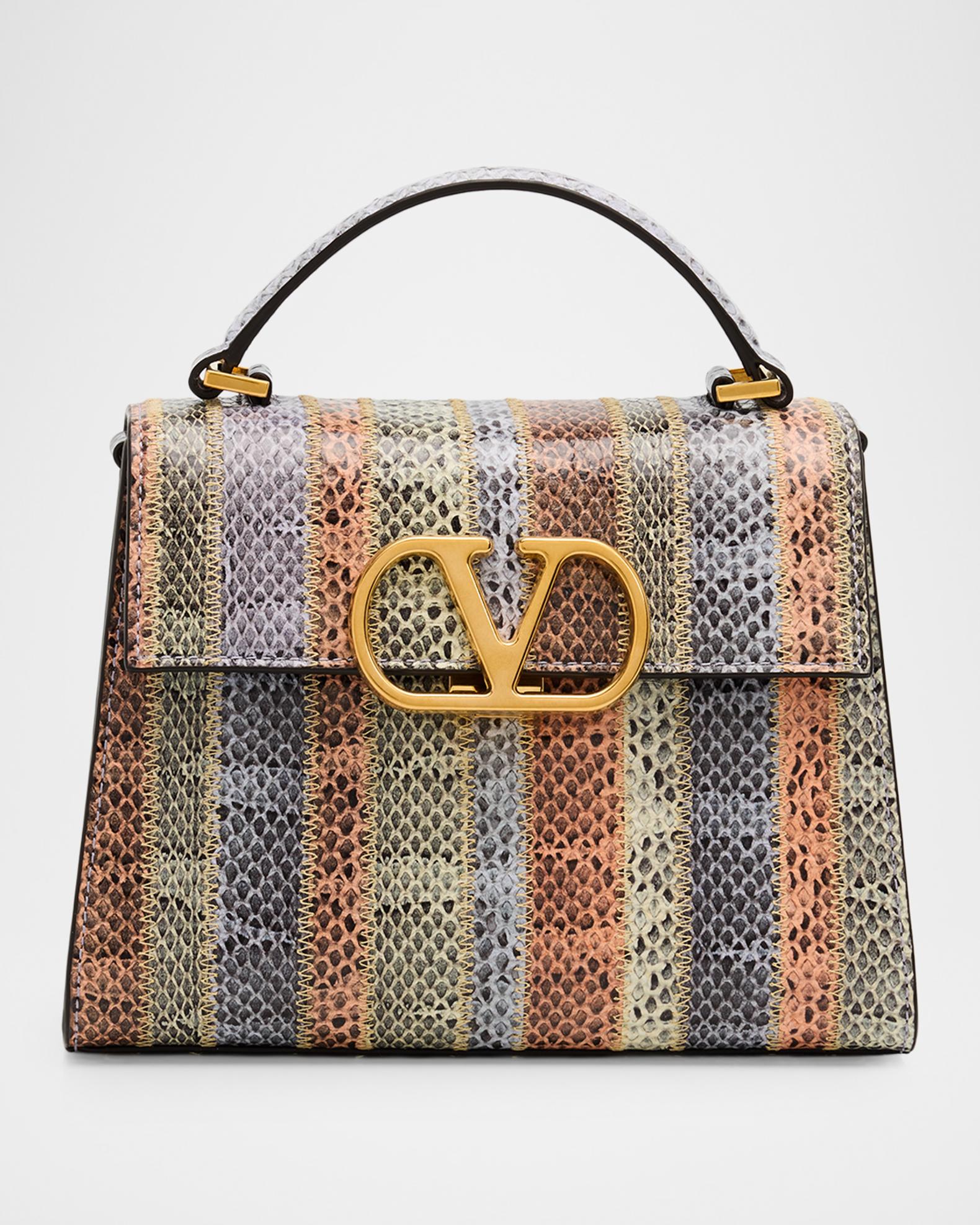 Valentino Garavani VSling Snakeskin Top-Handle Bag | Neiman Marcus