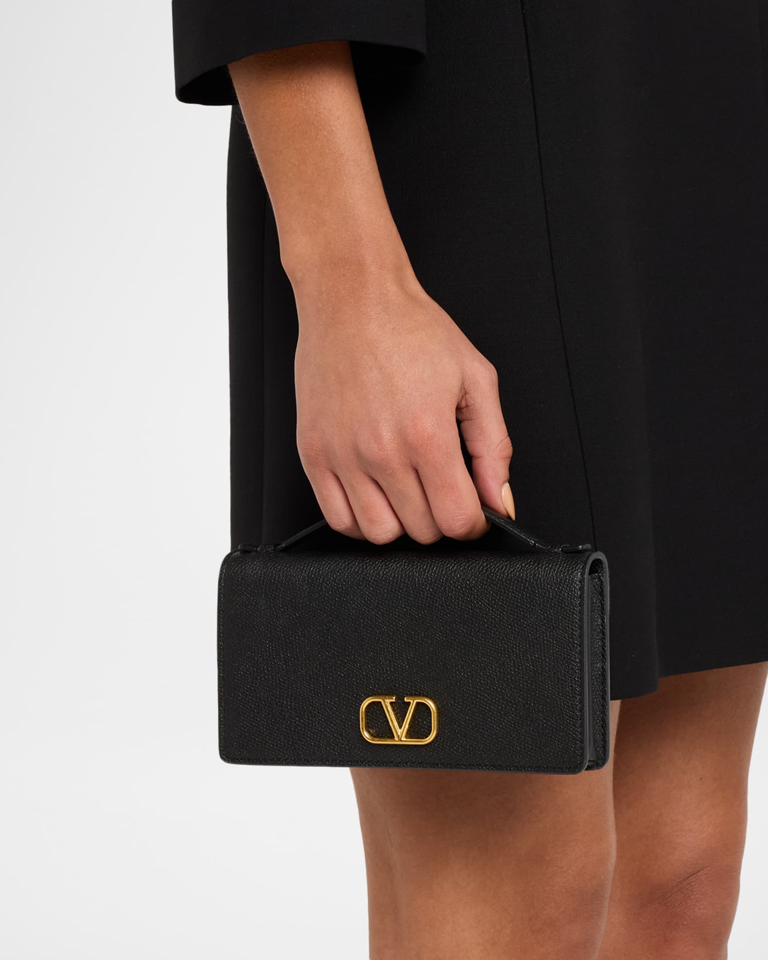 Valentino Garavani VLOGO Calfskin Leather Wallet on Chain | Neiman
