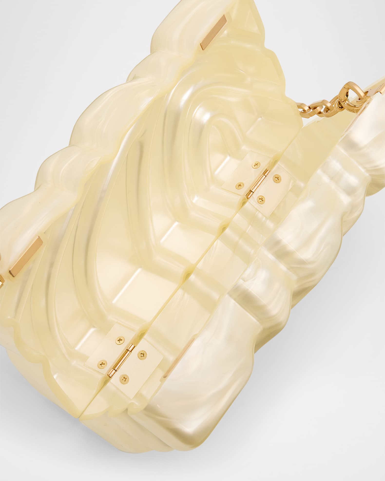 Cult Gaia Aura Sculptural Marbled Acrylic Clutch Bag | Neiman Marcus