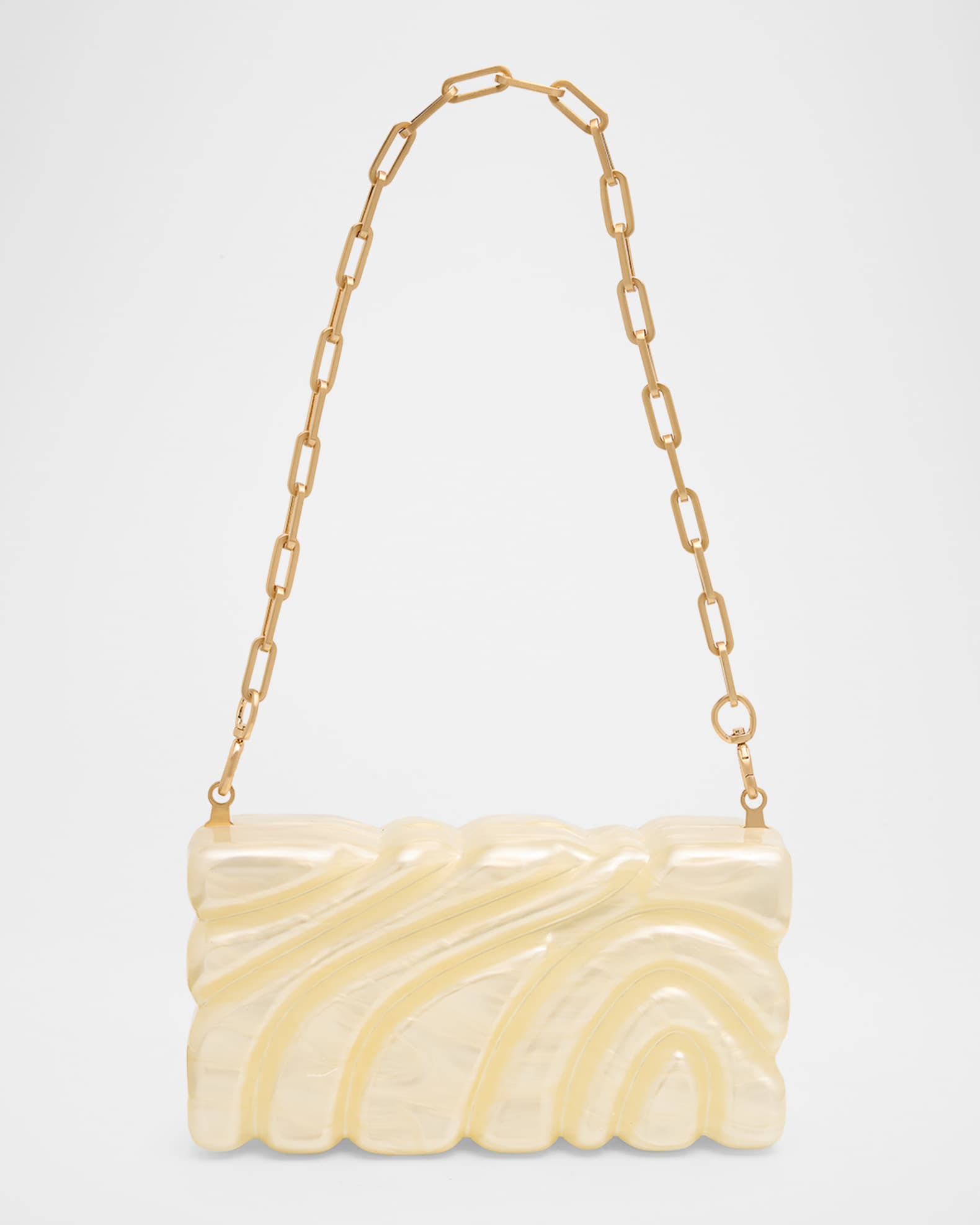 Cult Gaia Aura Sculptural Marbled Acrylic Clutch Bag | Neiman Marcus