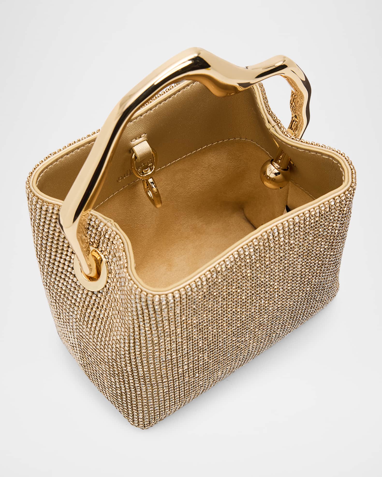 Cult Gaia Solene Mini Rhinestone Sculptural Top-Handle Bag