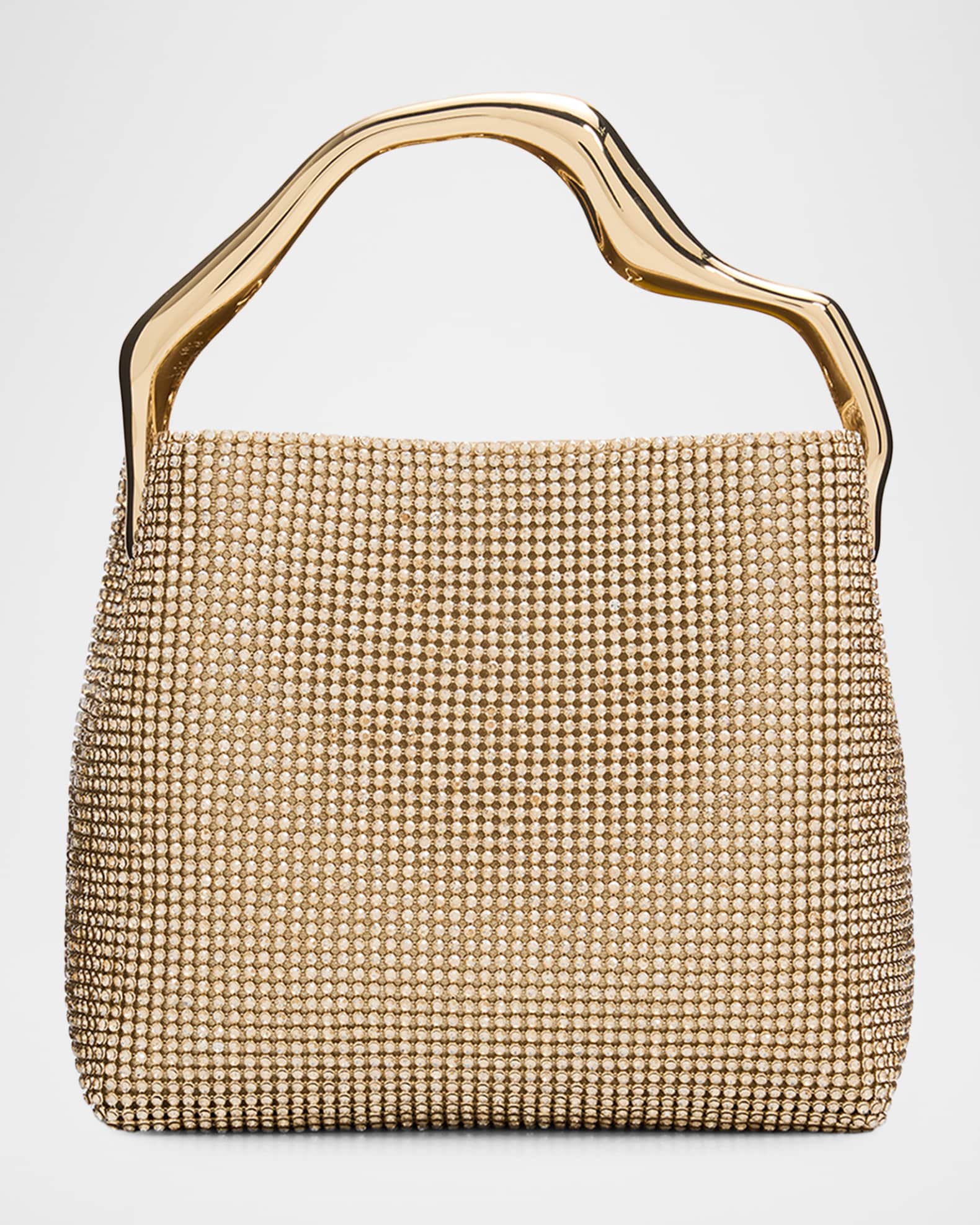 Cult Gaia Solene Mini Rhinestone Sculptural Top-Handle Bag