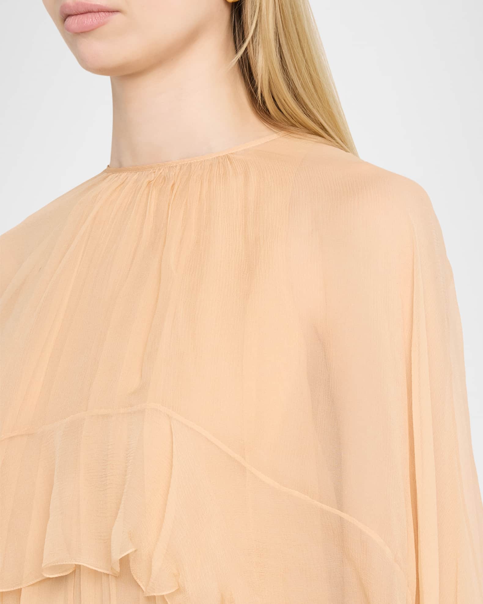 mini cape dress in silk georgette Valentino Garavani Cape-Effect Pleated Silk-Georgette Mini Dress In Red -  70% Off