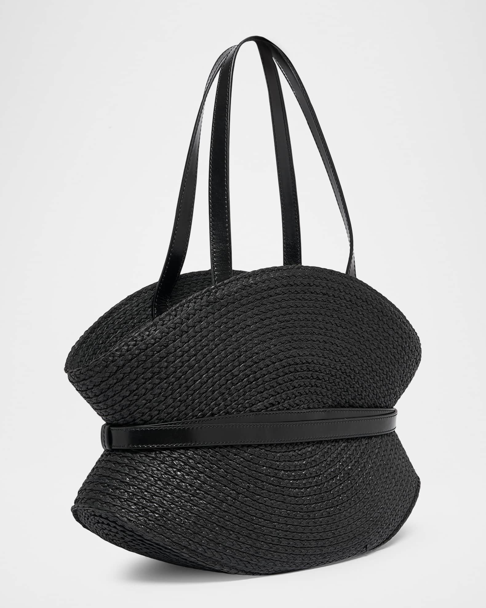 Balmain Shuffle Medium Belted Faux Raffia Tote Bag | Neiman Marcus