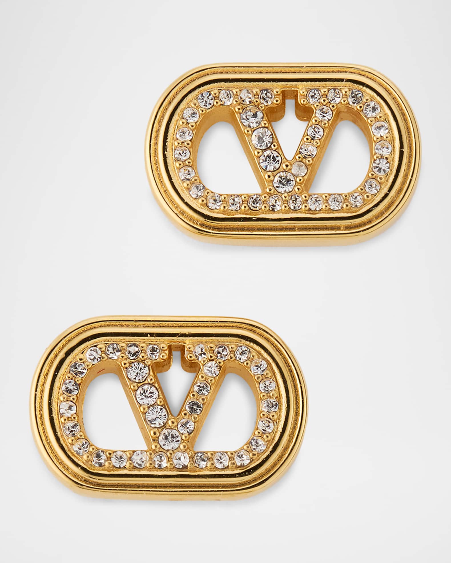 Valentino Garavani Crystal Ovalette Stud Earrings | Neiman Marcus