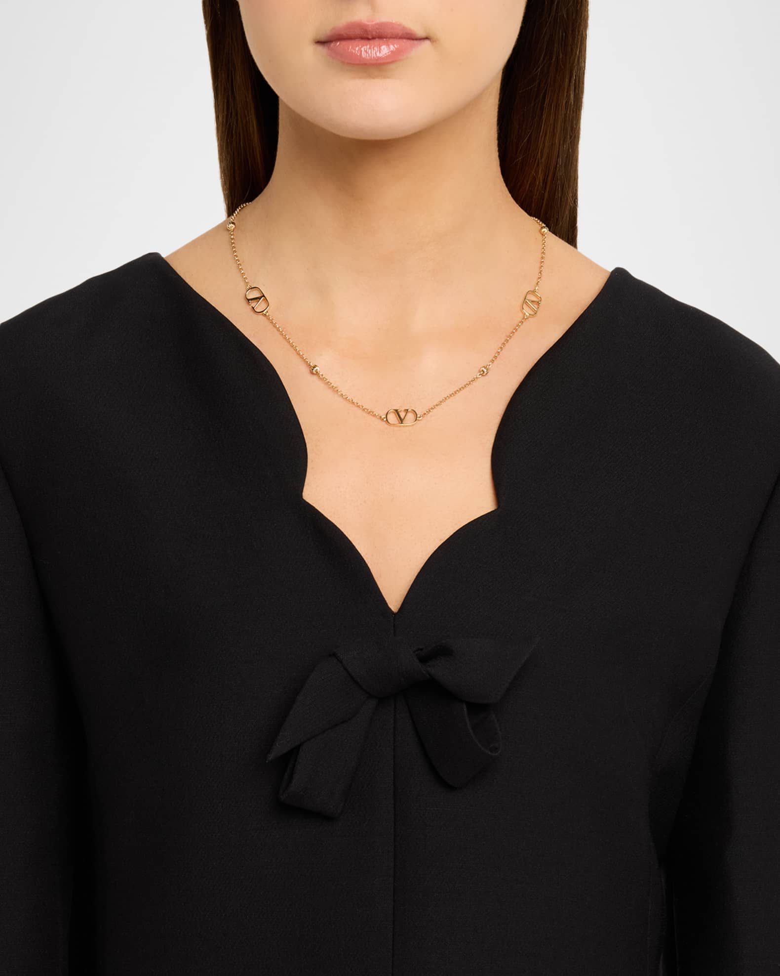 Valentino Garavani VLogo Signature Metal Necklace | Neiman Marcus
