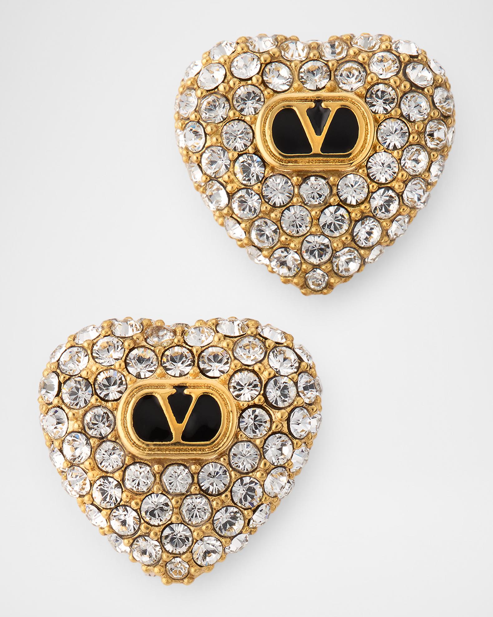 Valentino Garavani Coeur Royal Earrings in Metal, Enamel and
