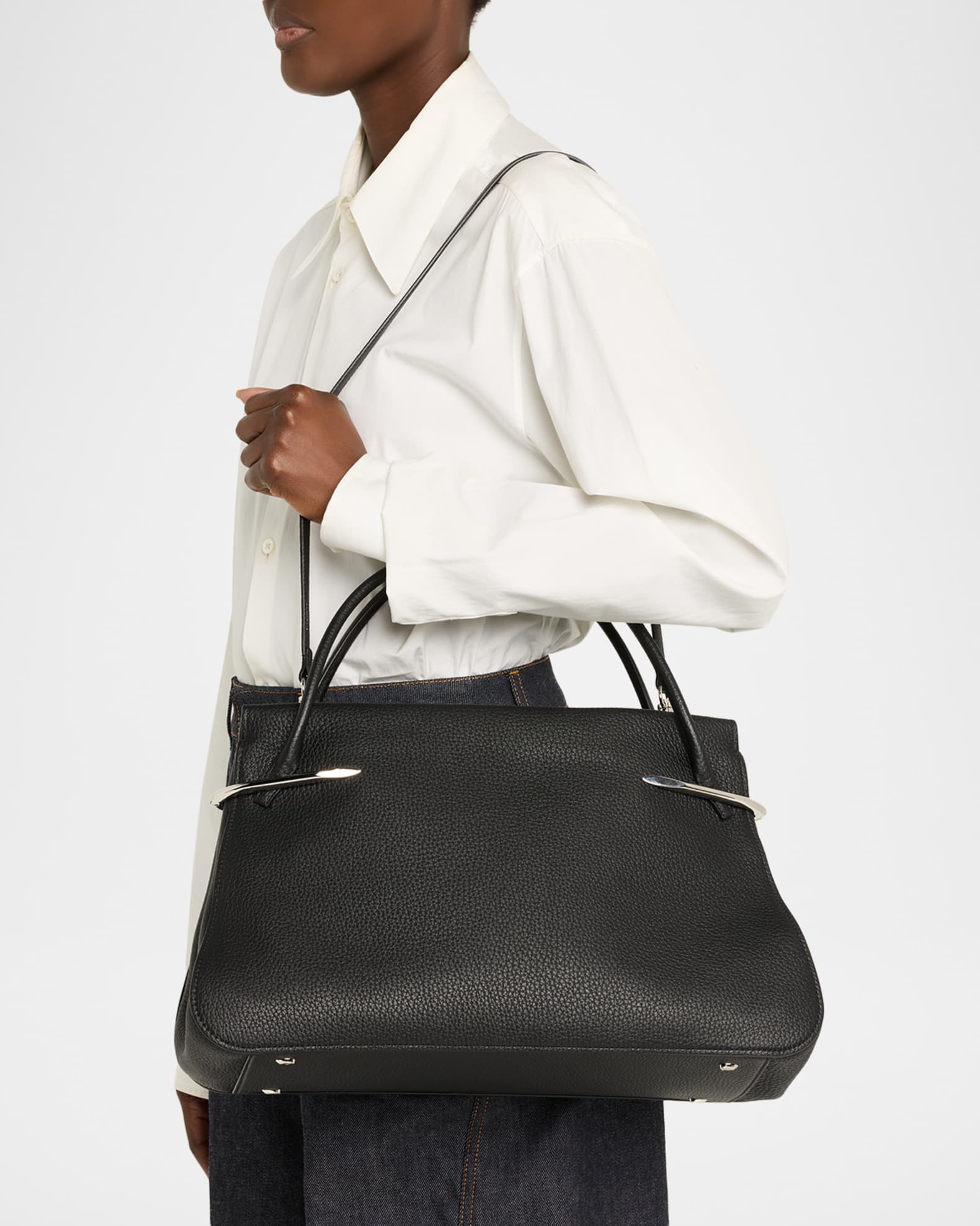 Givenchy Pinch Large Shoulder Bag in Grain Leather | Neiman Marcus