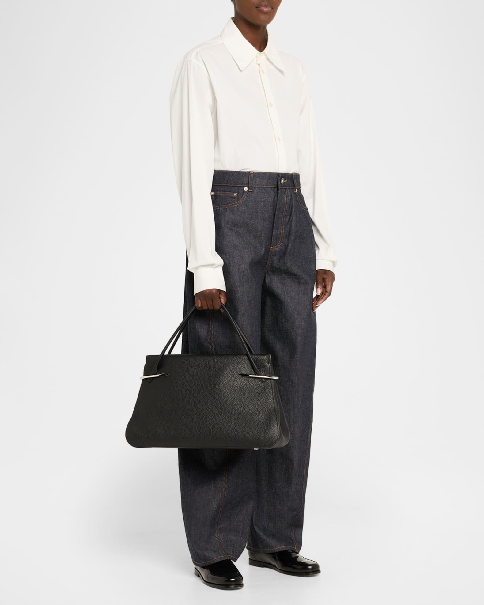 Givenchy Pinch Large Shoulder Bag in Grain Leather | Neiman Marcus