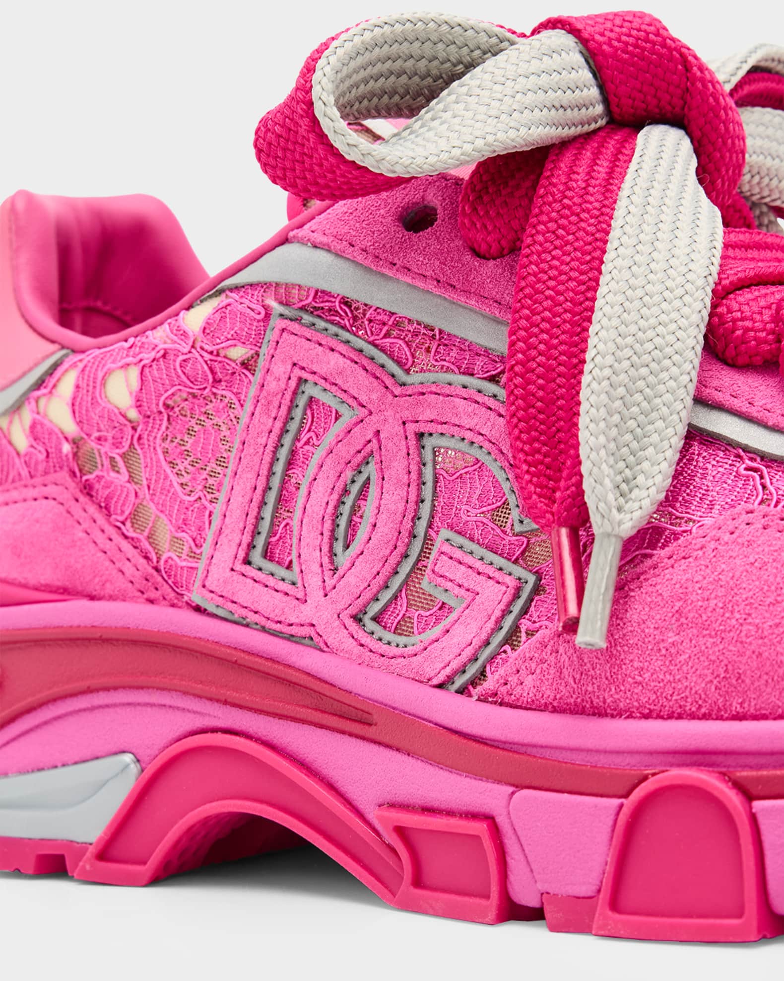 Dolce&Gabbana Country Road Lace and Suede Runner Sneakers | Neiman