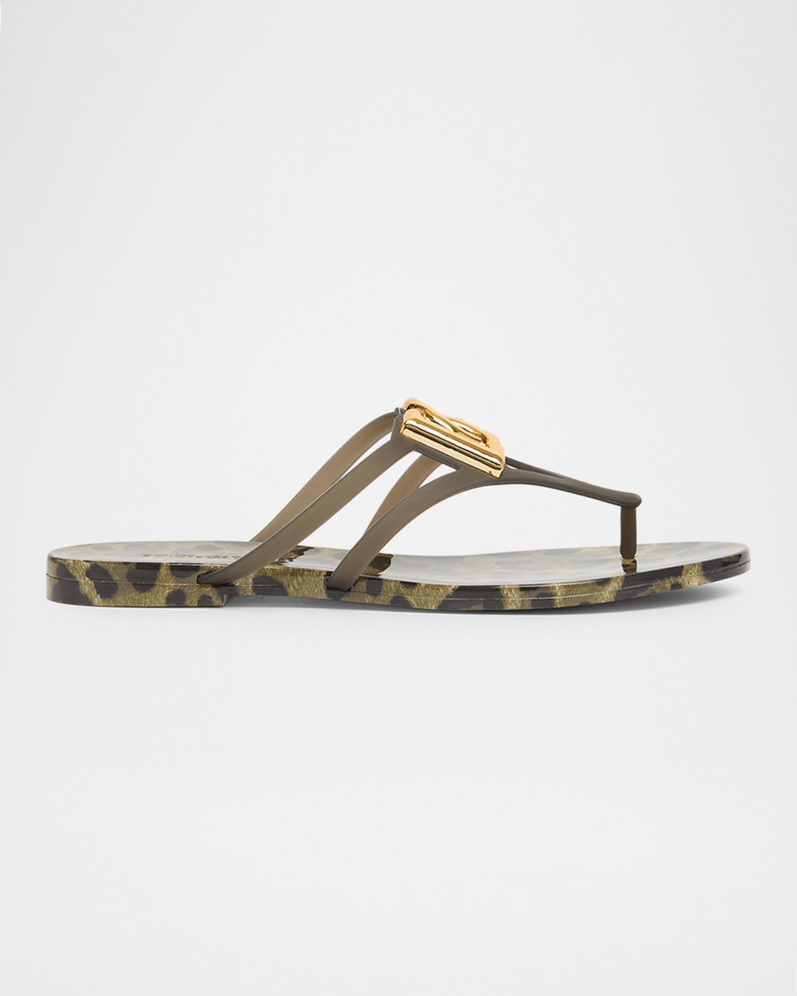 Dolce&Gabbana DG Jelly Flat Thong Sandals | Neiman Marcus