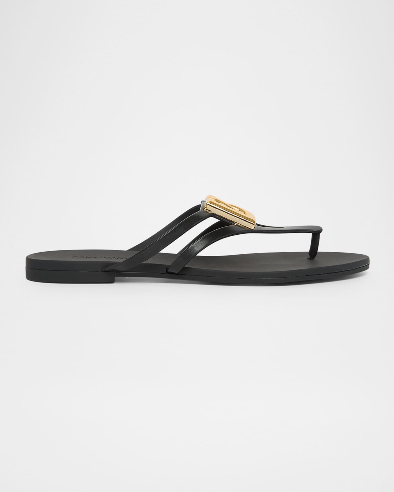 D&G Dolce & Gabbana スパンコール　タンクトップ　ブラック Dolce&Gabbana DG Jelly Flat Thong Sandals | Neiman Marcus