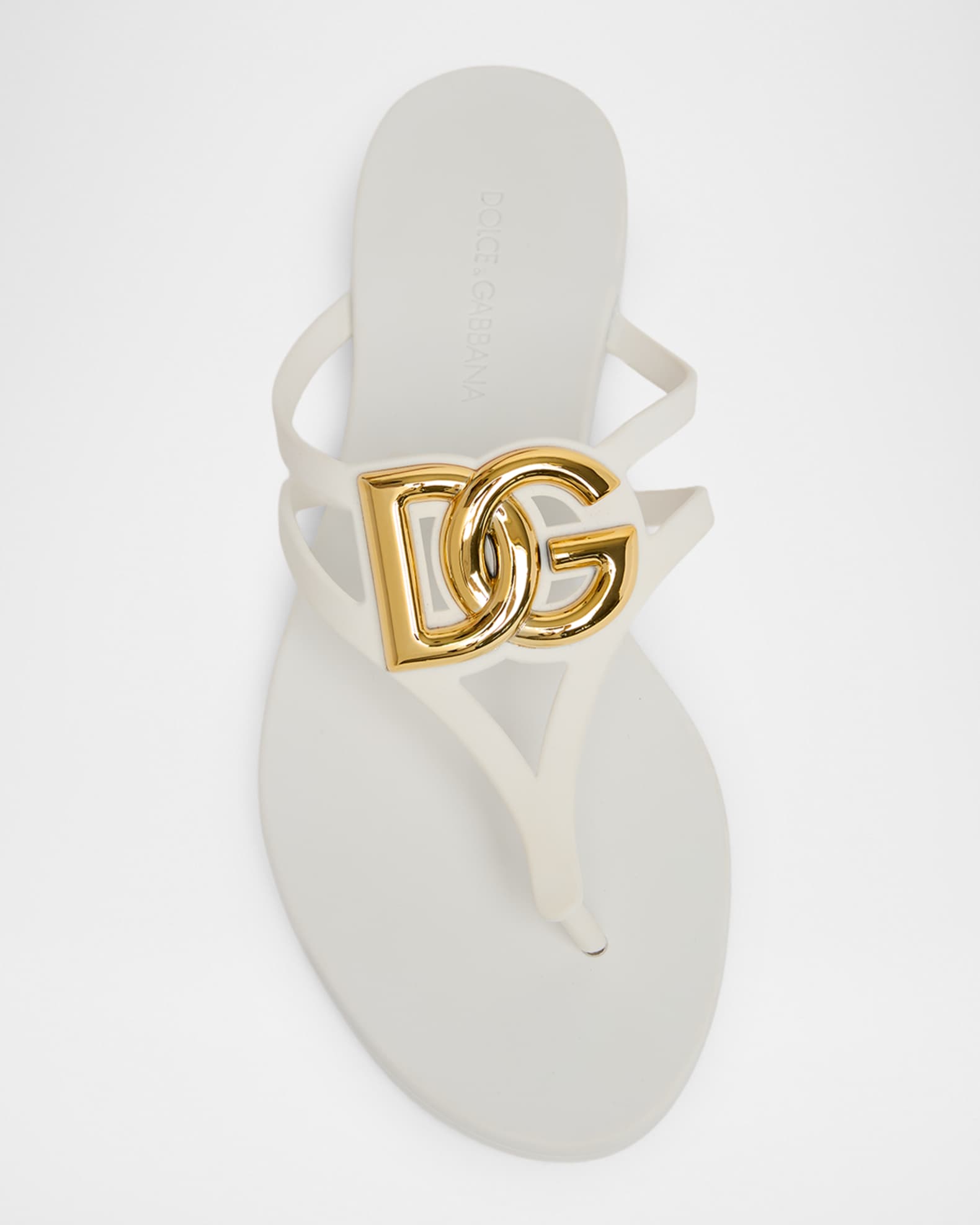 Dolce&Gabbana DG Jelly Flat Thong Sandals | Neiman Marcus