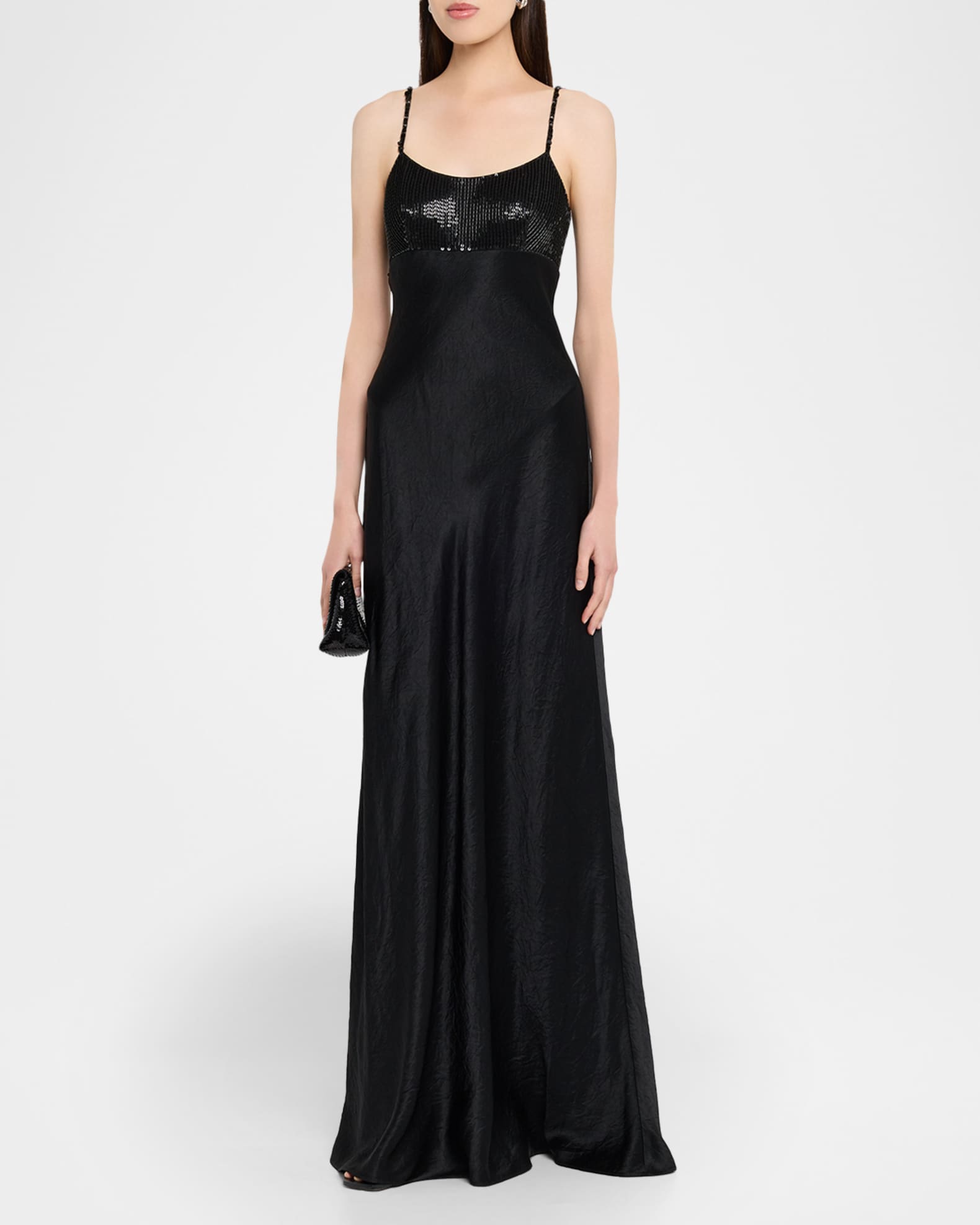 Jason Wu Collection Bead & Sequin Washed Twill Slip Gown | Neiman