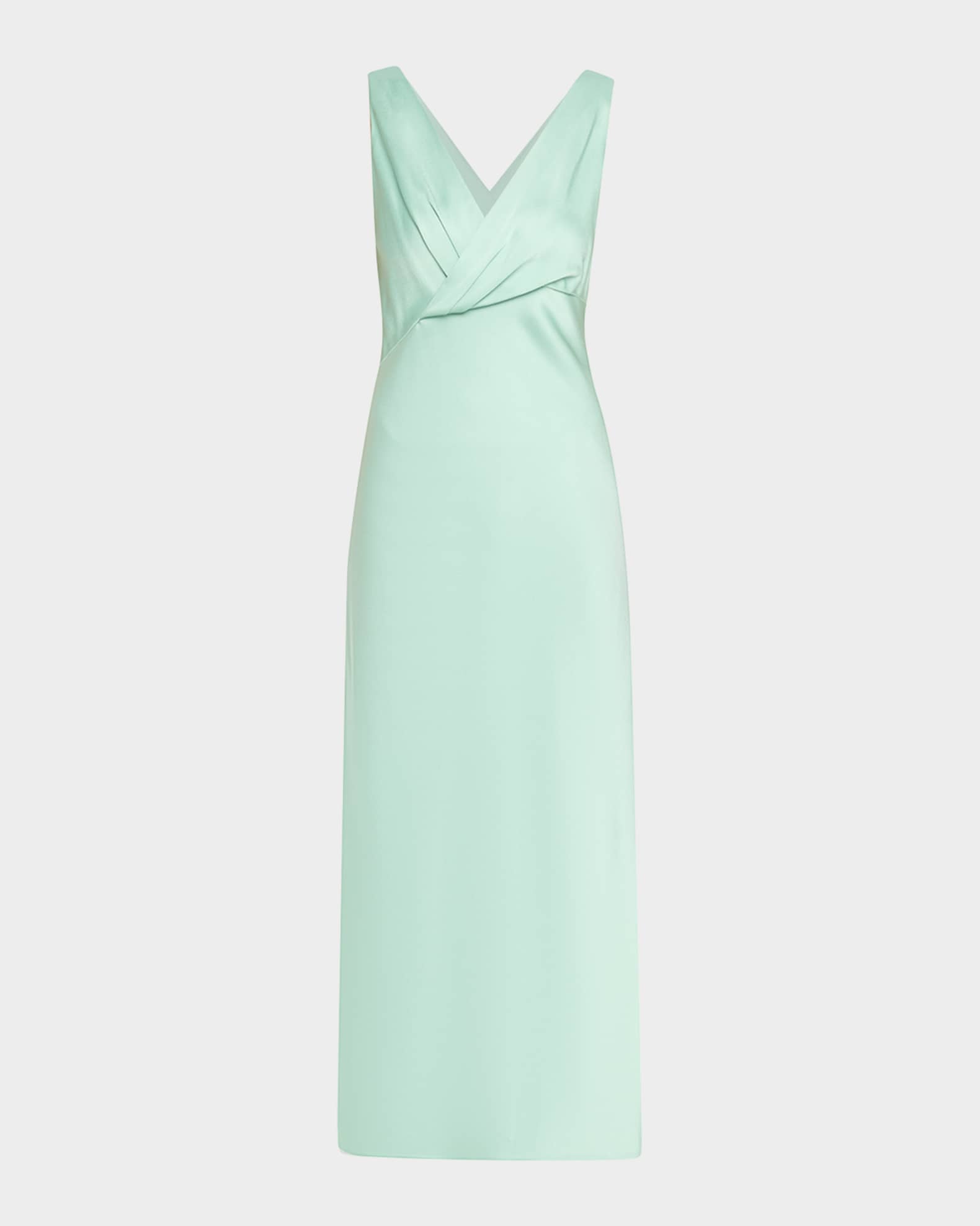Jason Wu Collection Sleeveless Bias-Cut Crepe Satin Maxi Dress, Pale Sage, Women's, 2, Casual & Work Dresses Maxi Dresses