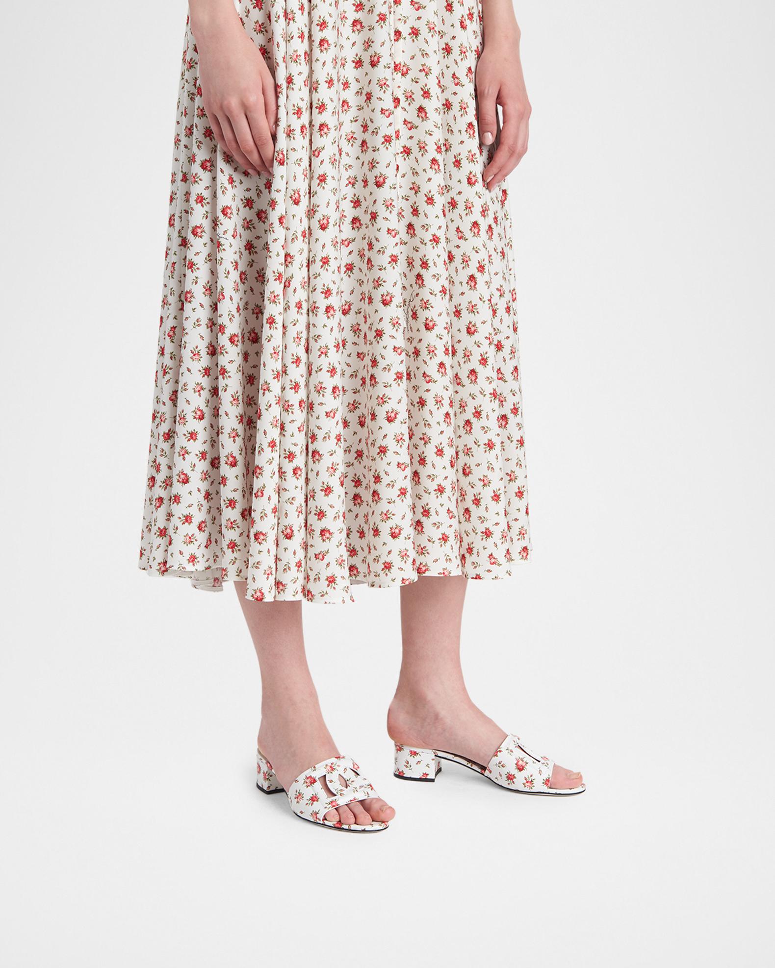 Dolce&Gabbana 40mm DG Cutout Floral Leather Slides | Neiman Marcus