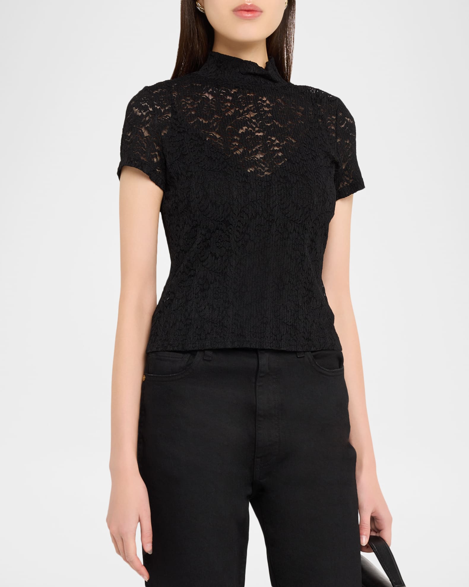 PAIGE June Floral Lace Tee | Neiman Marcus