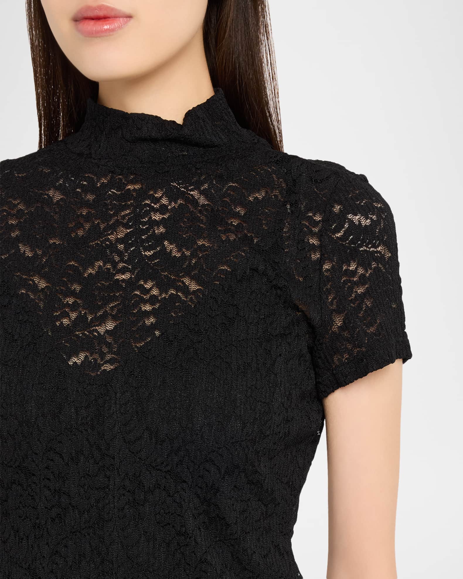 PAIGE June Floral Lace Tee | Neiman Marcus