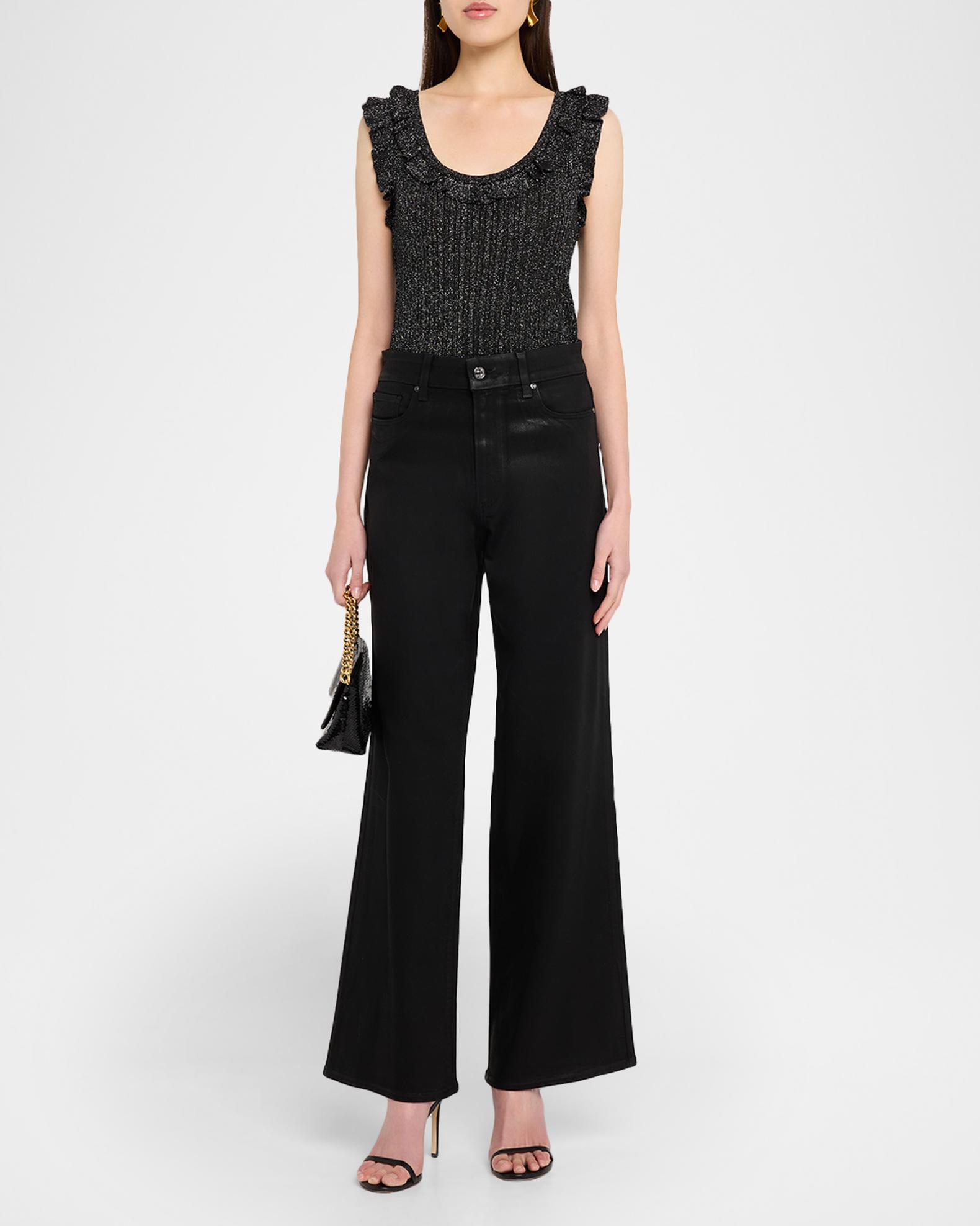 PAIGE Clareen Sparkly Ruffle Tank Top | Neiman Marcus