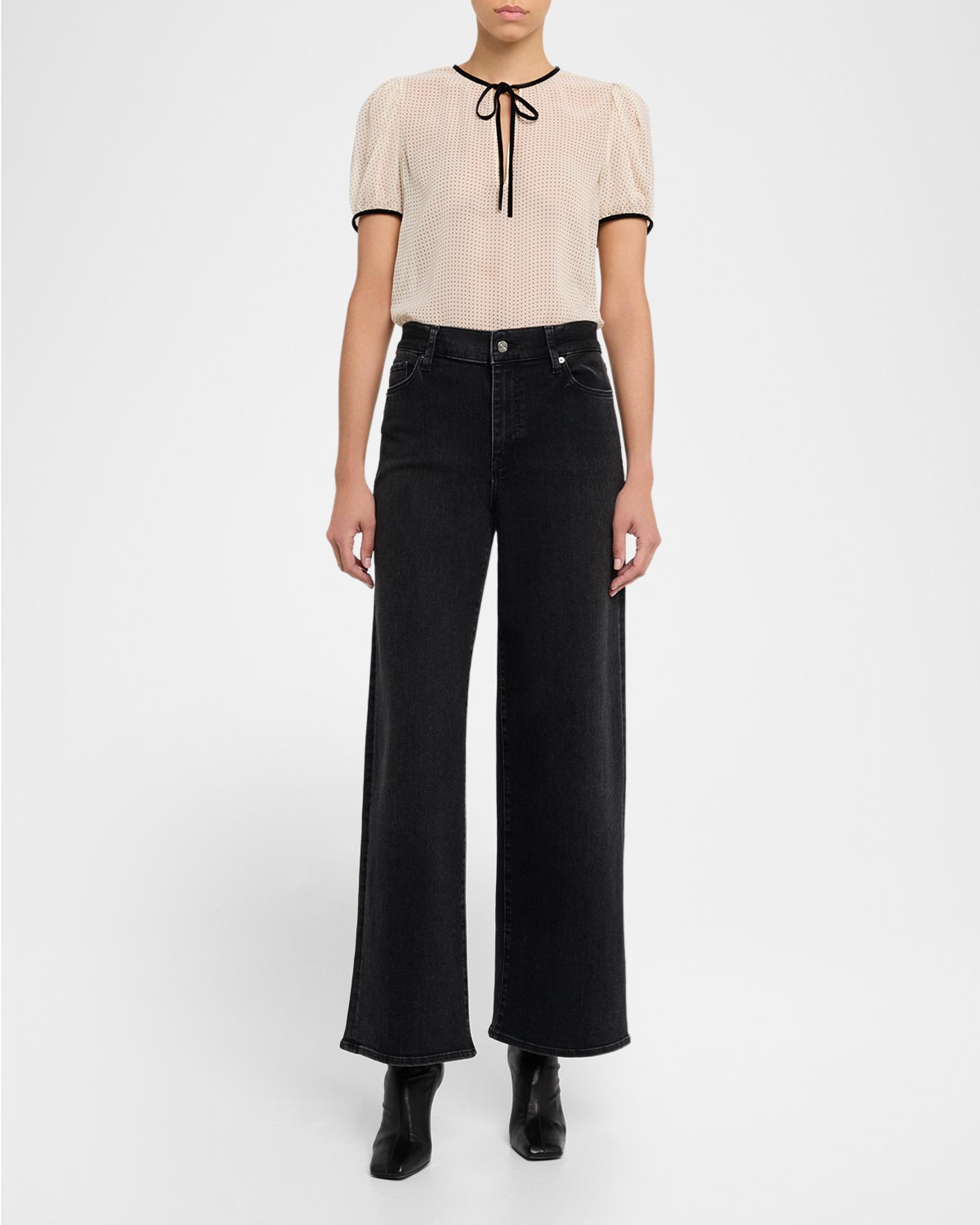 FRAME The Tie Puff-Sleeve Blouse | Neiman Marcus