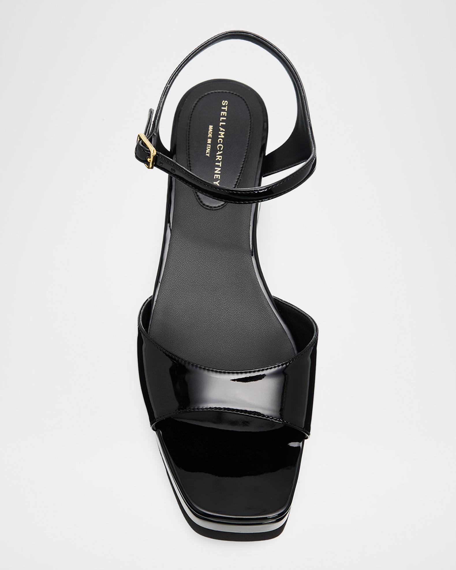 Stella McCartney 80mm Elyse Patent Platform Sandals | Neiman Marcus