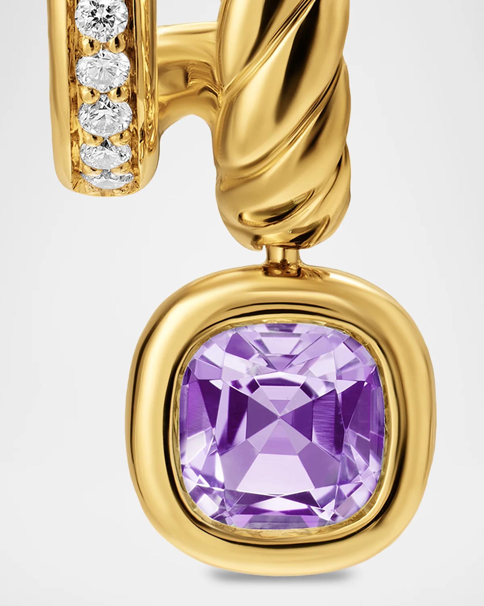David Yurman DY Mercer Color Two Row Drop Earrings with Amethyst and ...