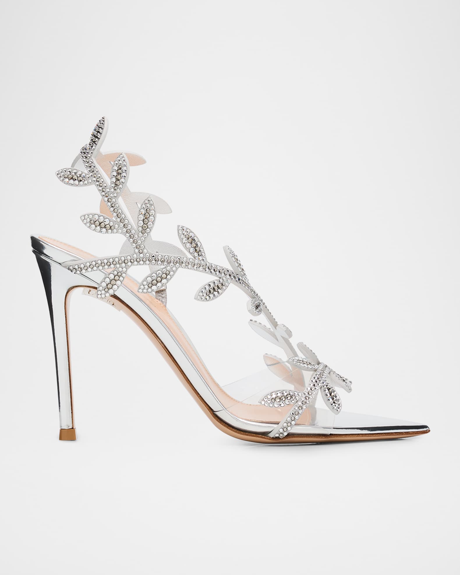 Gianvito Rossi 105mm Crystal Branch Slingback Sandals | Neiman Marcus