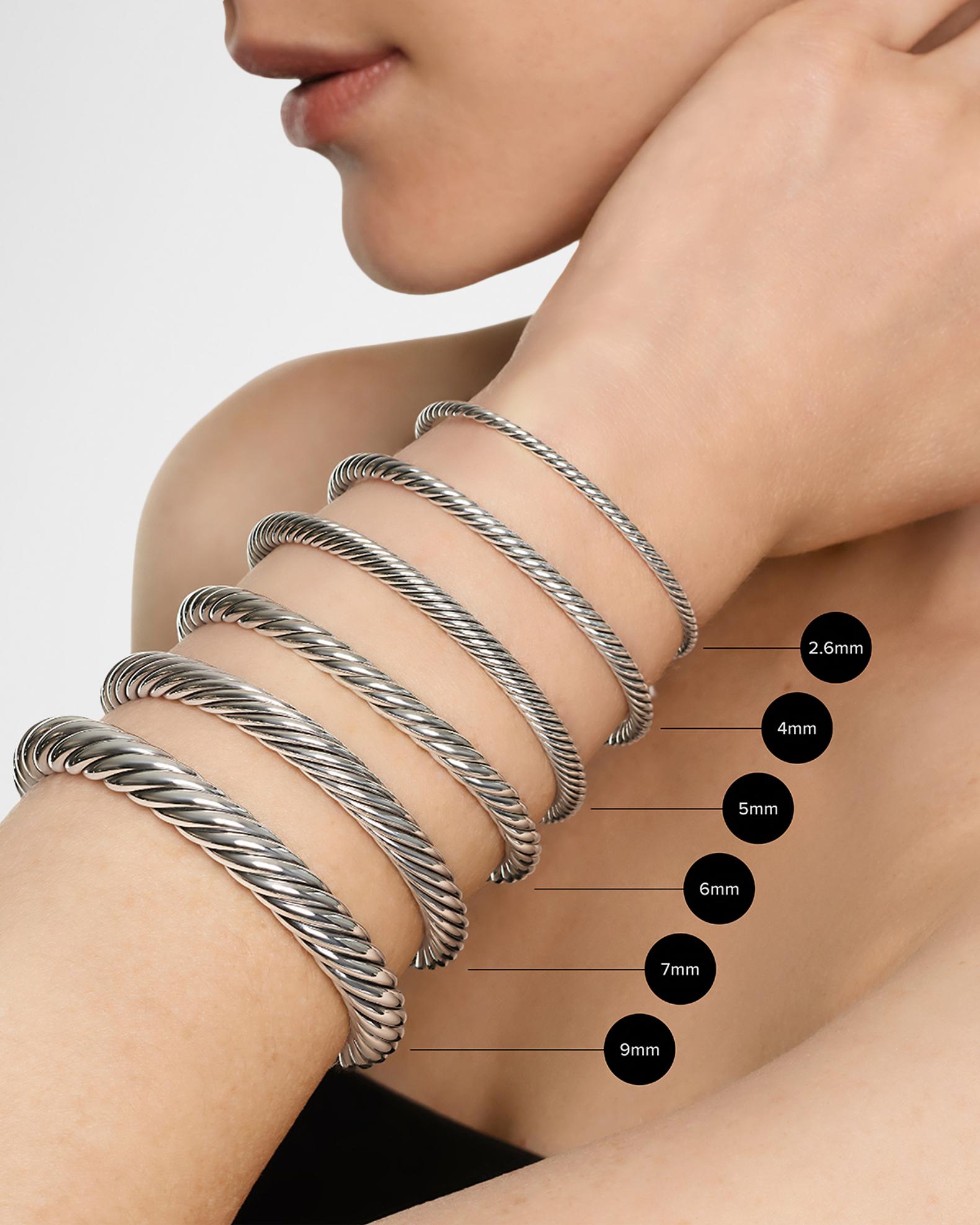 David Yurman Cable Flex Bracelet with Pearls and Diamonds in