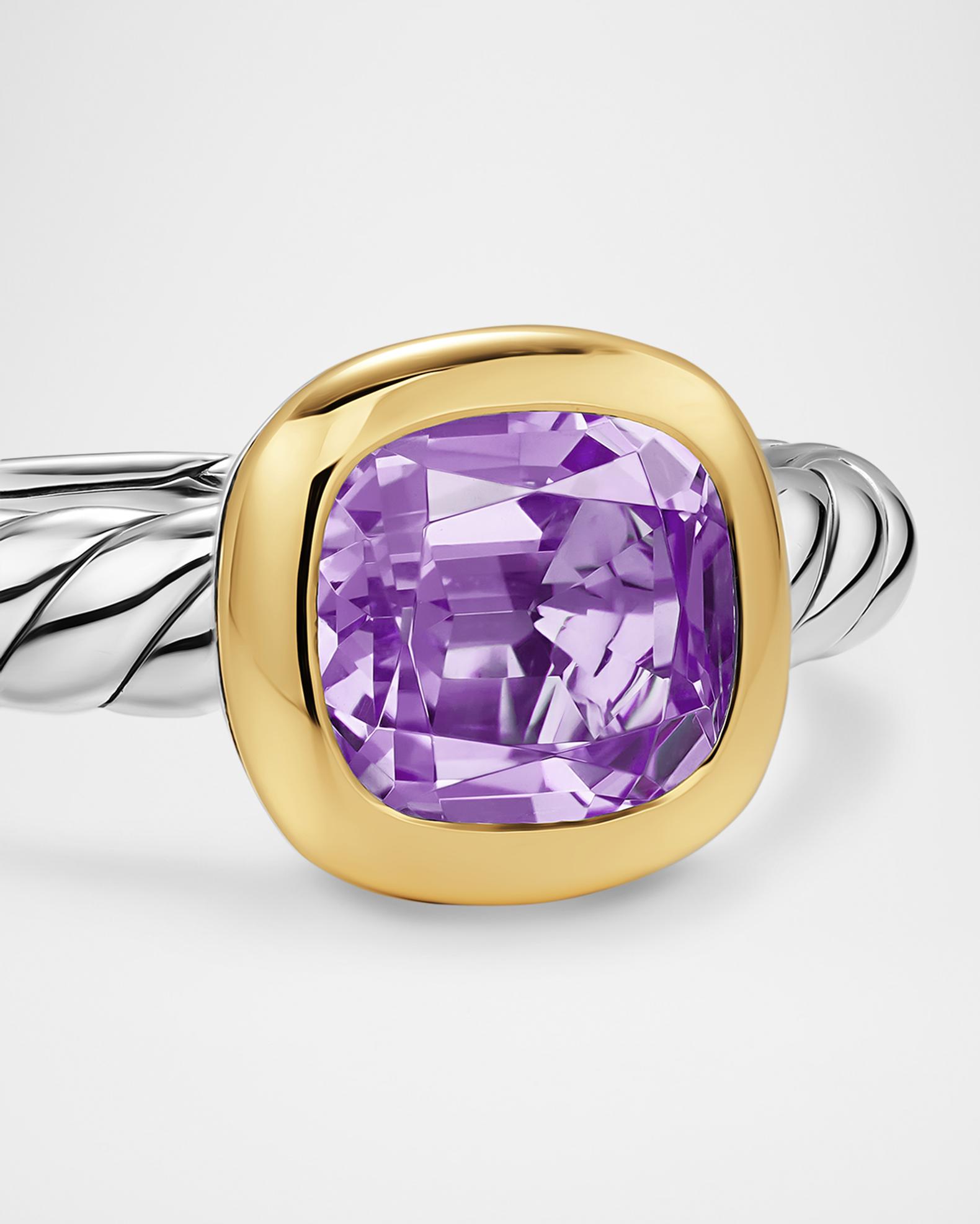 David Yurman DY Mercer Color Stone Ring with Amethyst in Silver and 18K ...