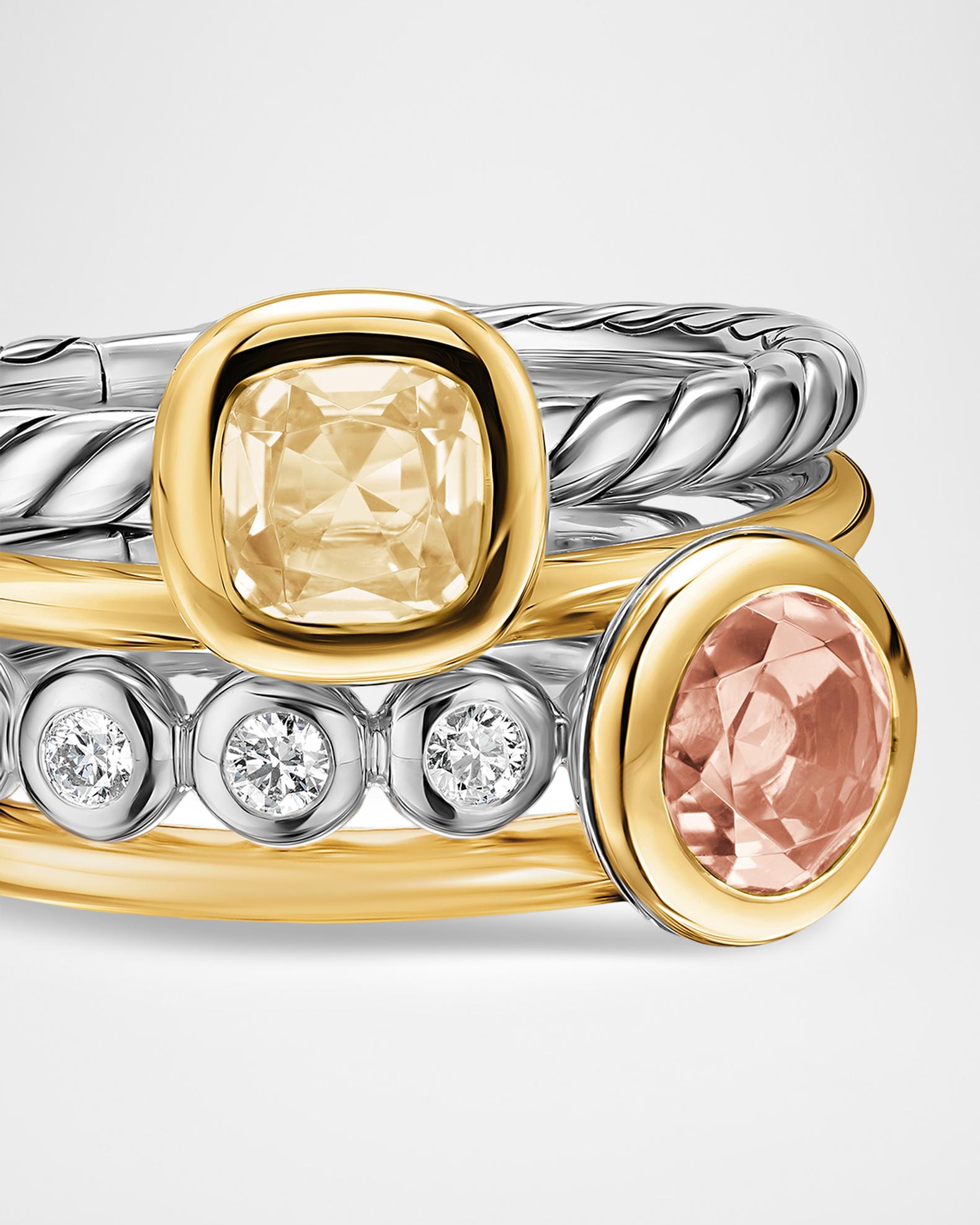 David Yurman DY Mercer Color Stone Multi Row Ring with Champagne ...
