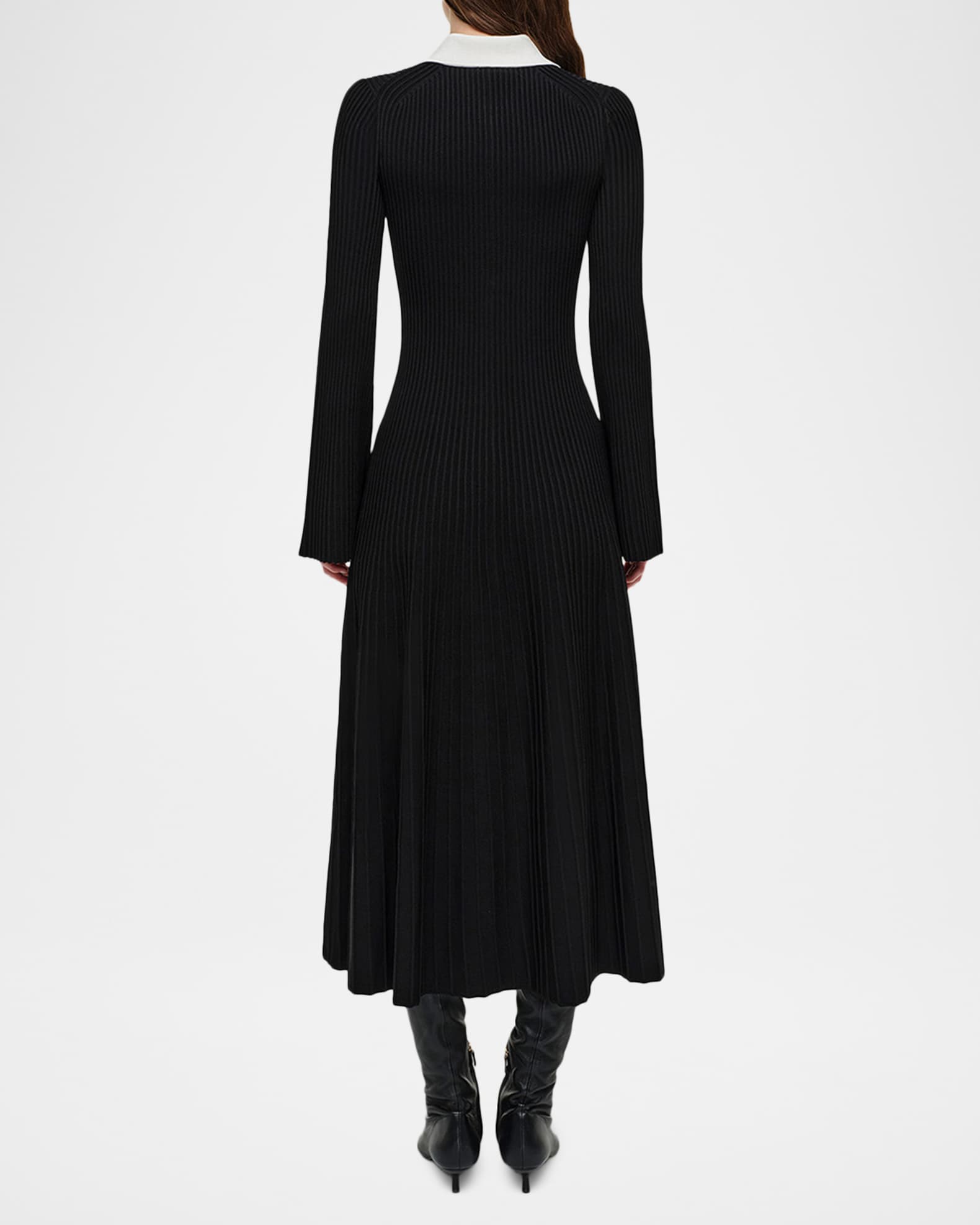 SIMKHAI Philippa Long-Sleeve Ribbed Midi Dress | Neiman Marcus