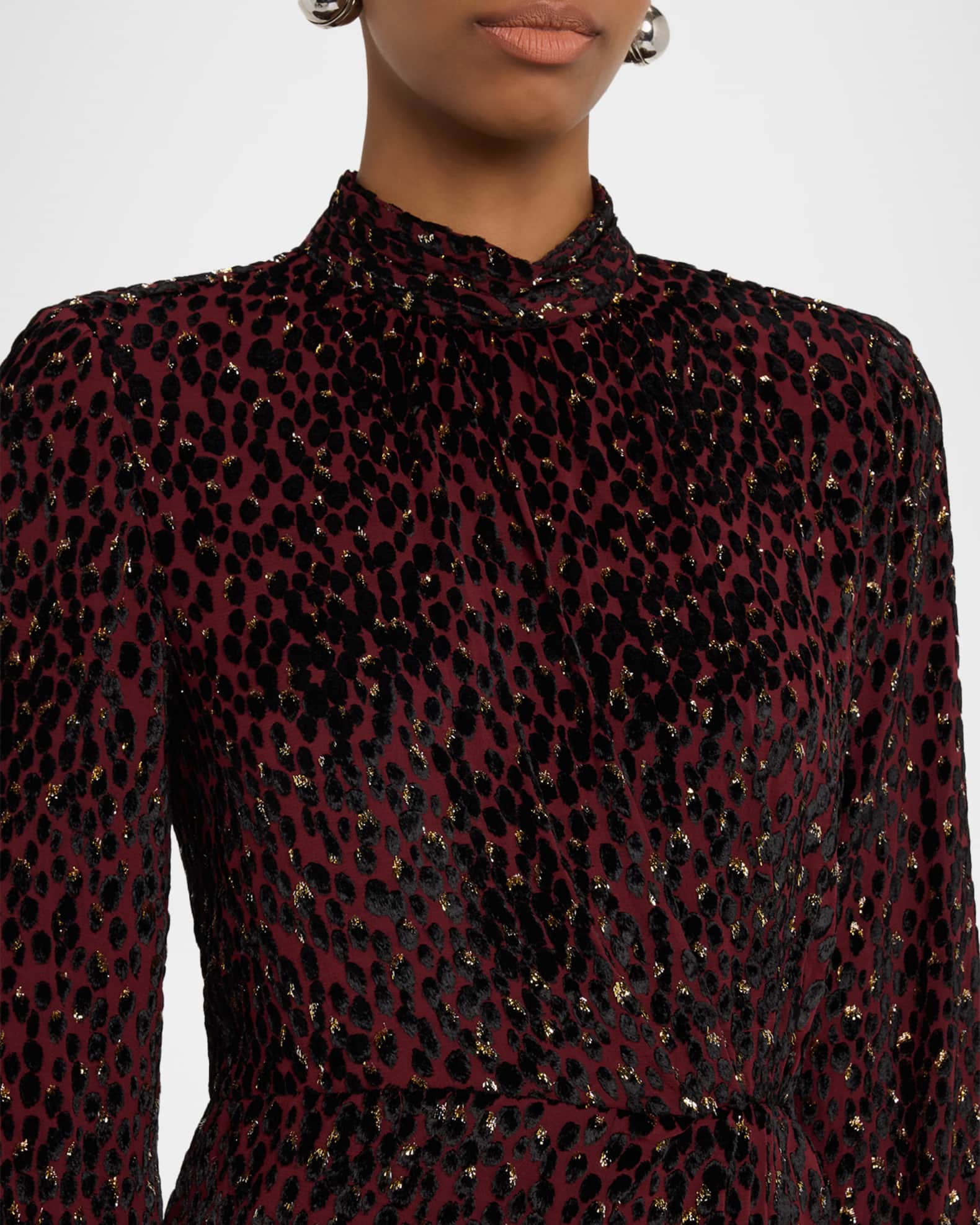 SIMKHAI Daphne Printed Long-Sleeve Mini Dress | Neiman Marcus