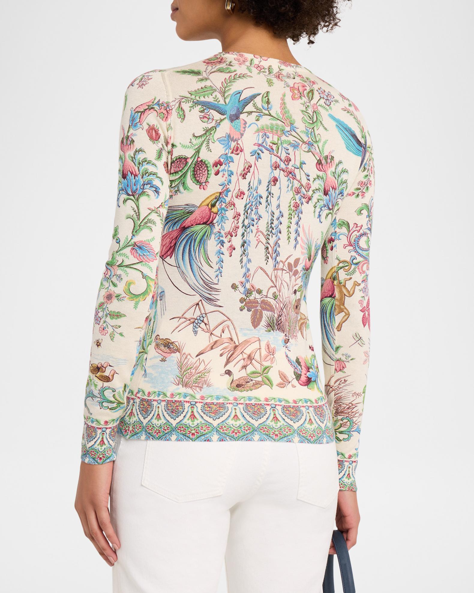 Etro Flora and Fauna Silk Cashmere Sweater | Neiman Marcus