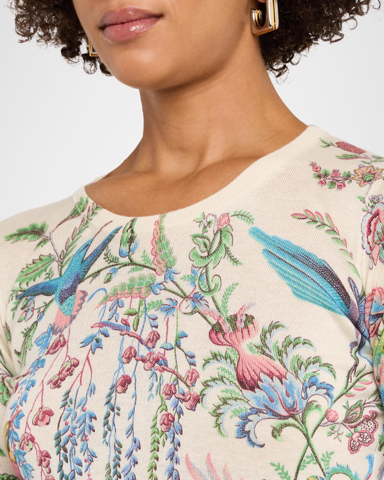 Etro Flora and Fauna Silk Cashmere Sweater | Neiman Marcus