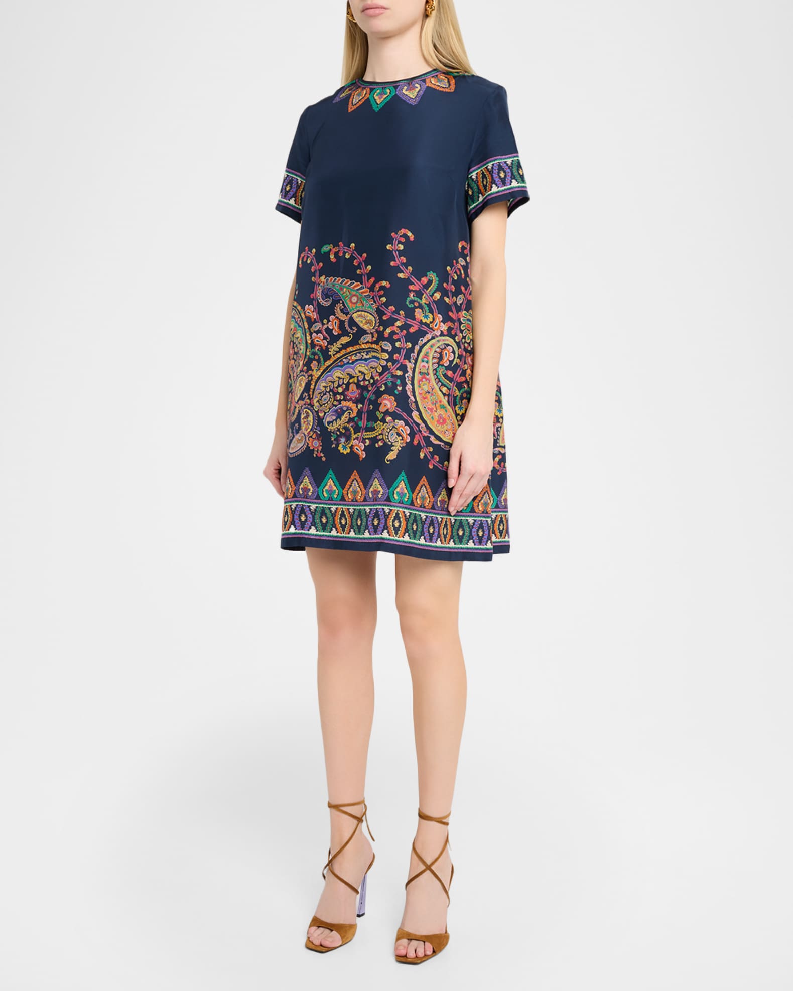 short sleeve tunic dress Short-Sleeve Tunic Mini Dress