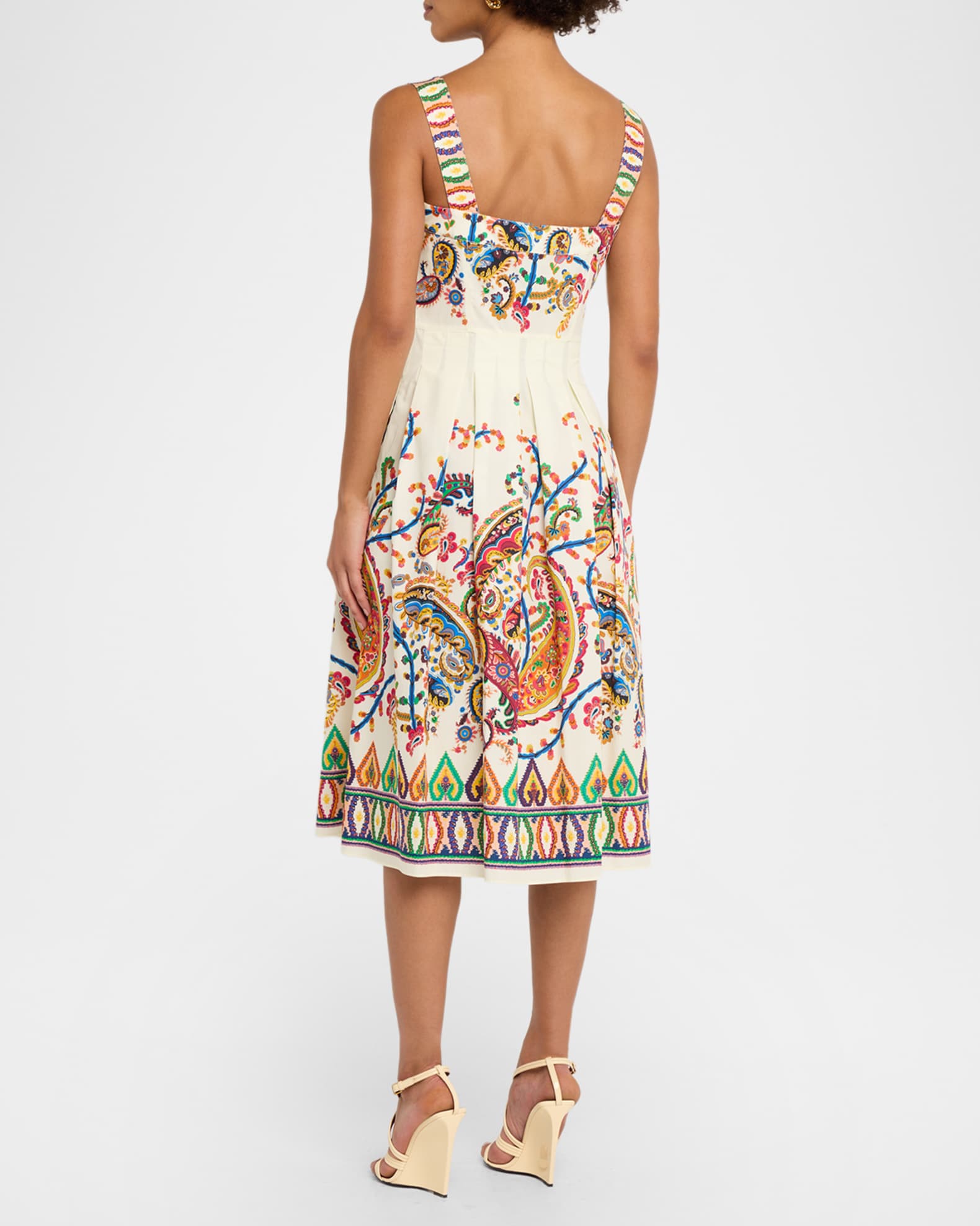 atlein paisley midi dress Amorette paisley-print silk-blend twill midi dress - pastel yellow