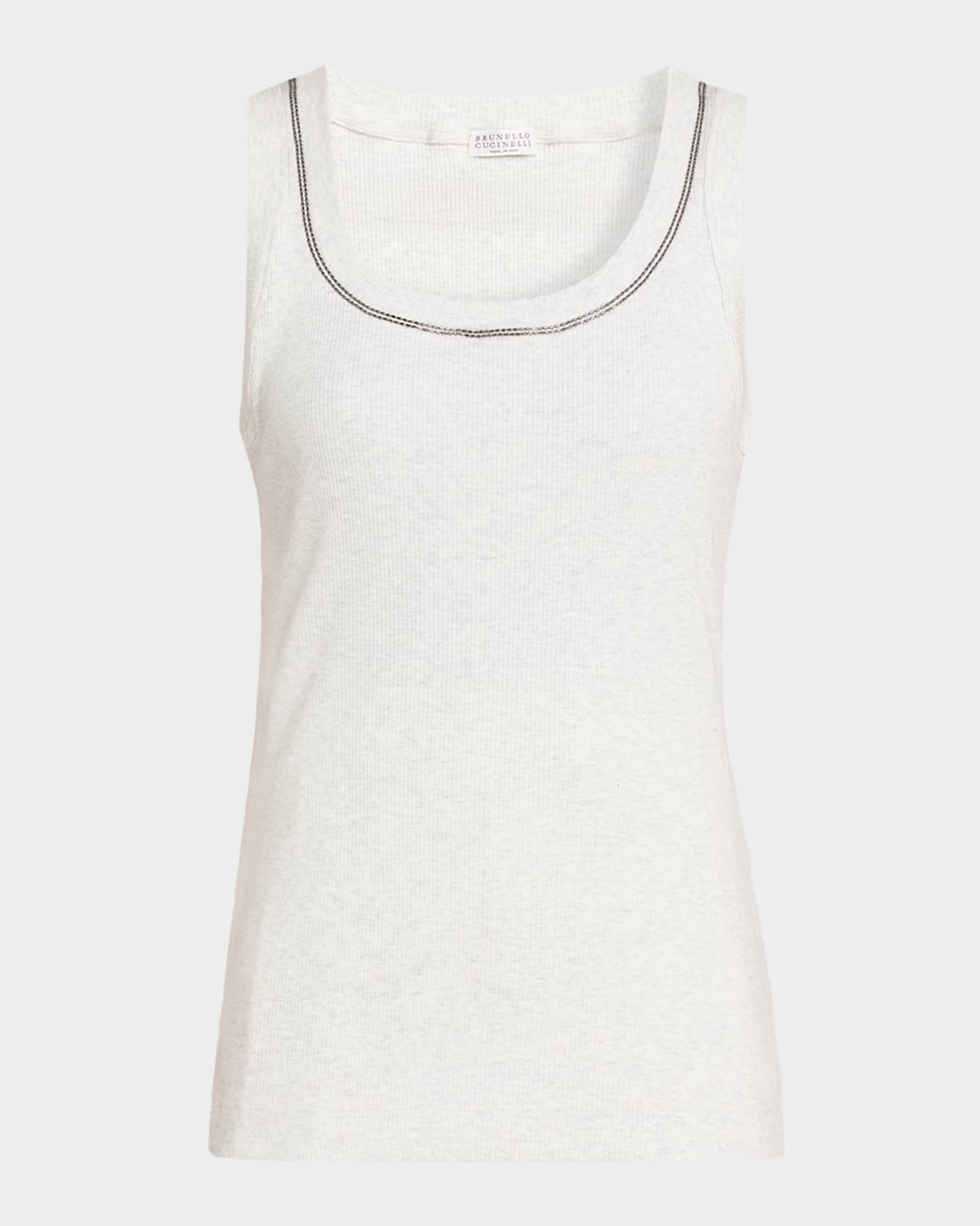 お値下げ⭐︎BRUNELLO CUCNELLIのタンクトップ新品未使用品 Brunello Cucinelli Monili Scoop-Neck Rib Tank Top | Neiman Marcus