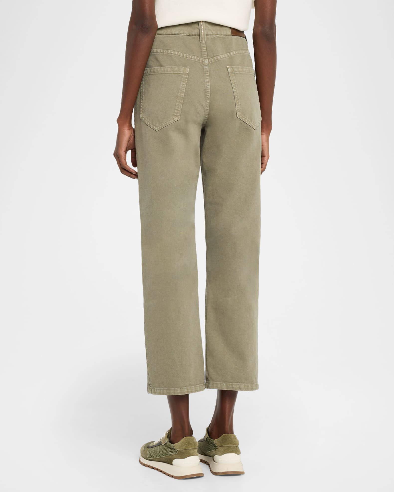 Brunello Cucinelli Cotton Bull Retro Straight-Leg Ankle Pants