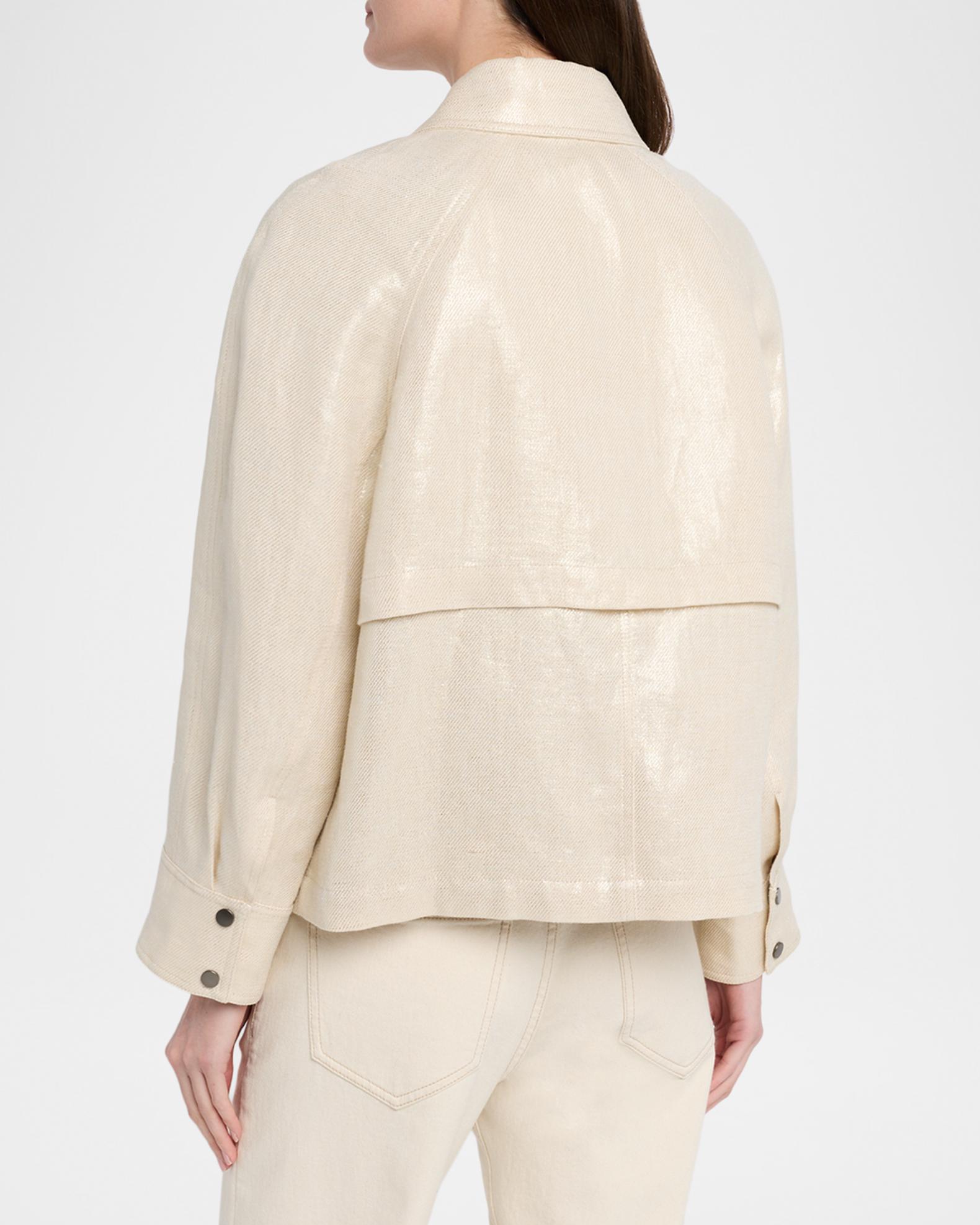 Brunello Cucinelli Shiny Bull Linen Jacket | Neiman Marcus