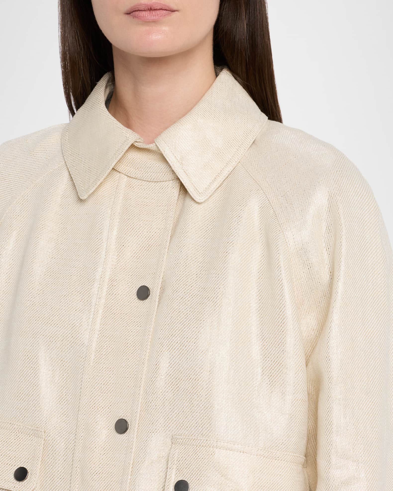 Brunello Cucinelli Shiny Bull Linen Jacket | Neiman Marcus