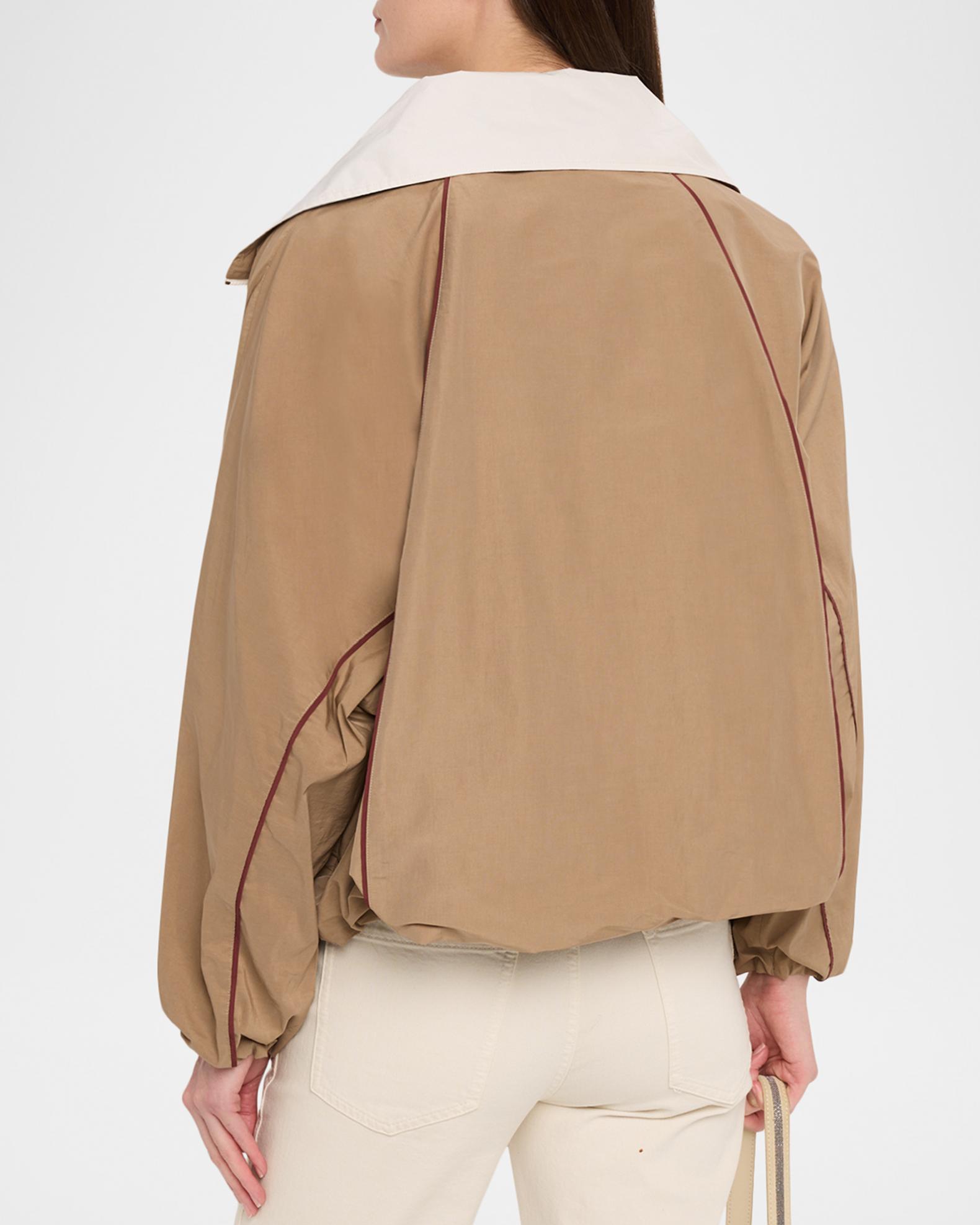 Brunello Cucinelli Techno Cotton Zip Balloon Jacket | Neiman Marcus