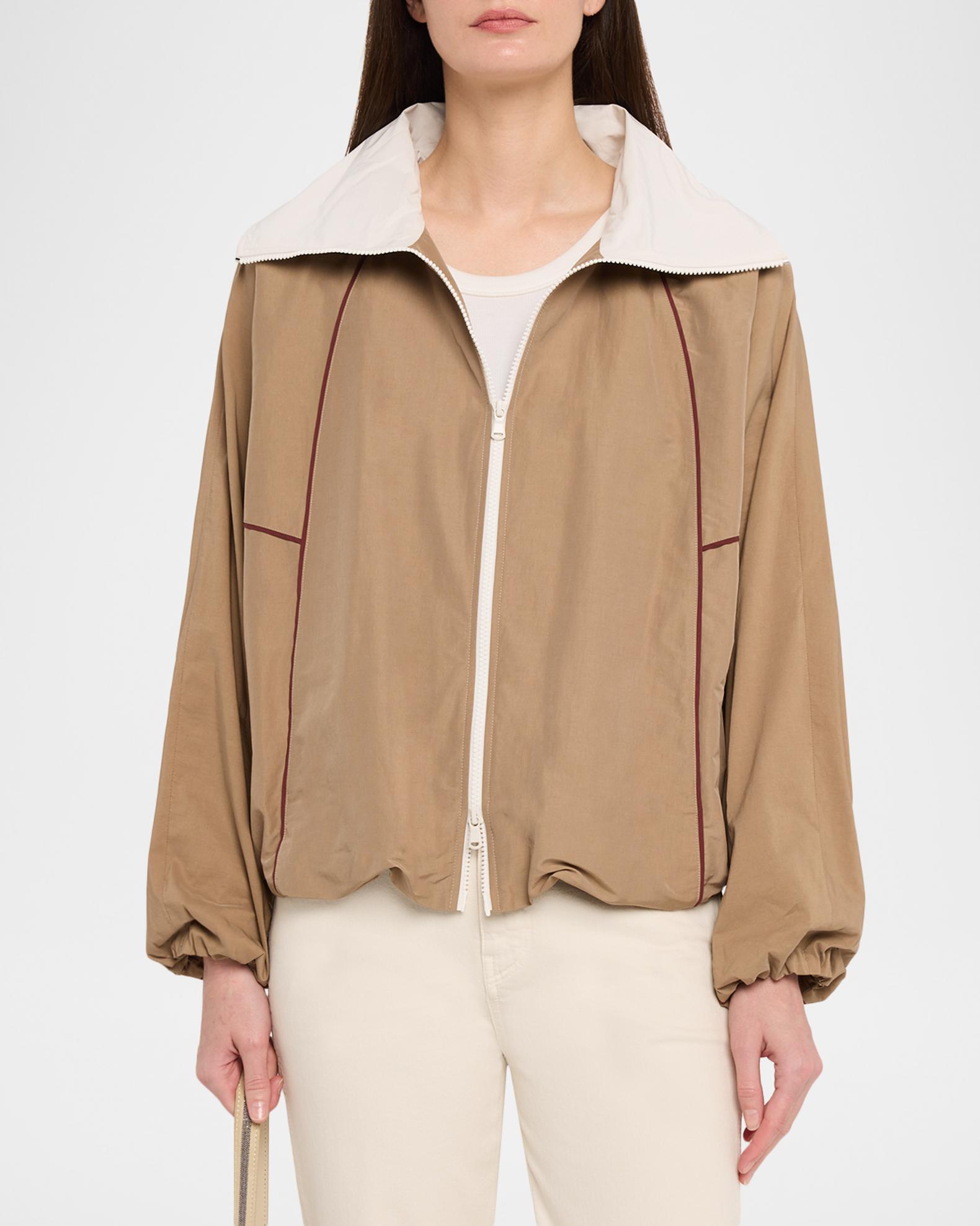 Brunello Cucinelli Techno Cotton Zip Balloon Jacket | Neiman Marcus