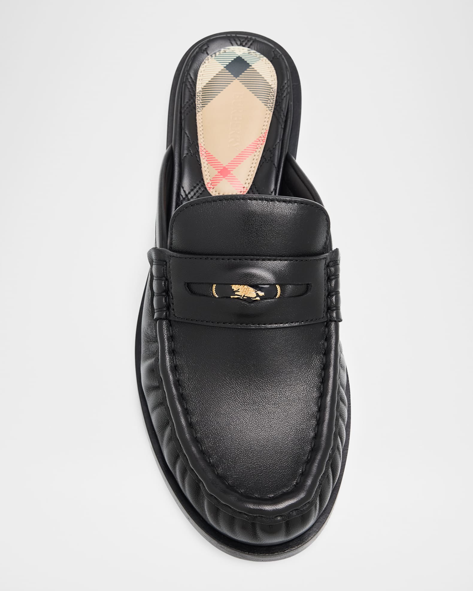 Burberry Cadet Leather Mules | Neiman Marcus