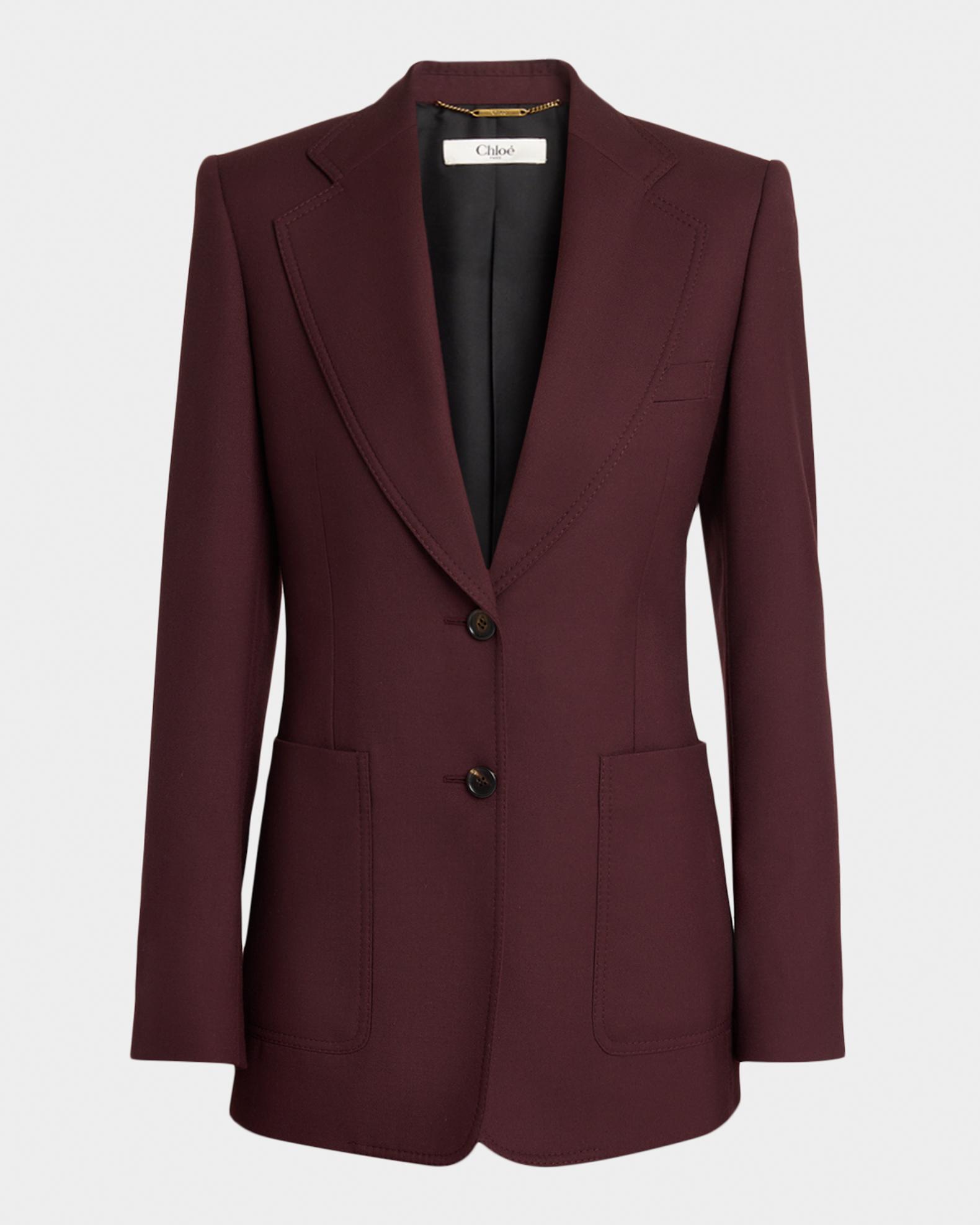 Chloe Wool Gabardine Single-Breasted Blazer Jacket | Neiman Marcus