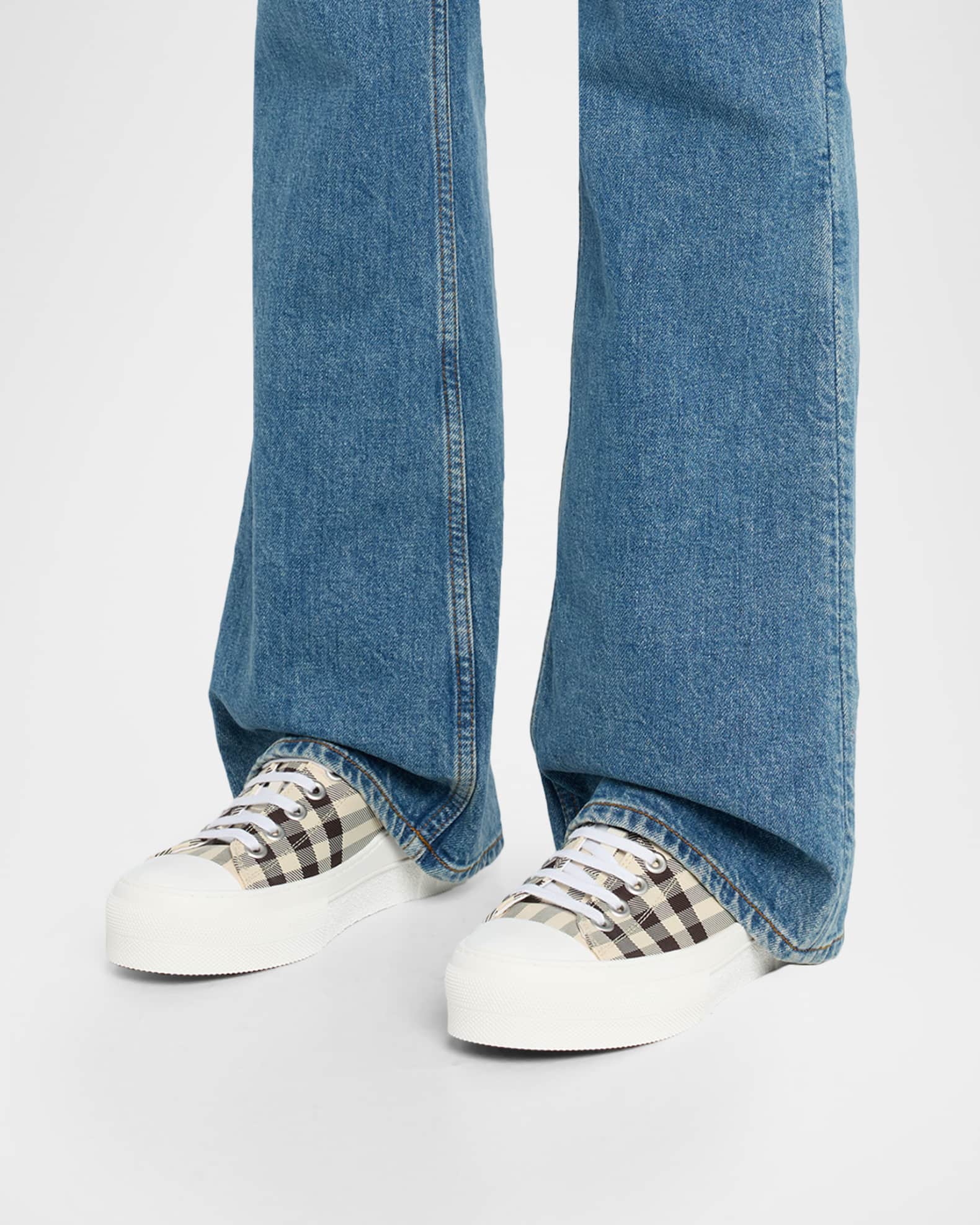 Burberry Jack Check Low-Top Sneakers | Neiman Marcus