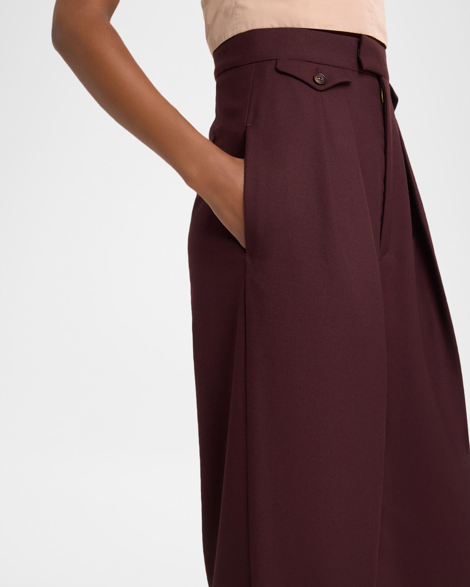 Chloe High-Rise Pleated Wool Gabardine Wide-Leg Pants | Neiman Marcus