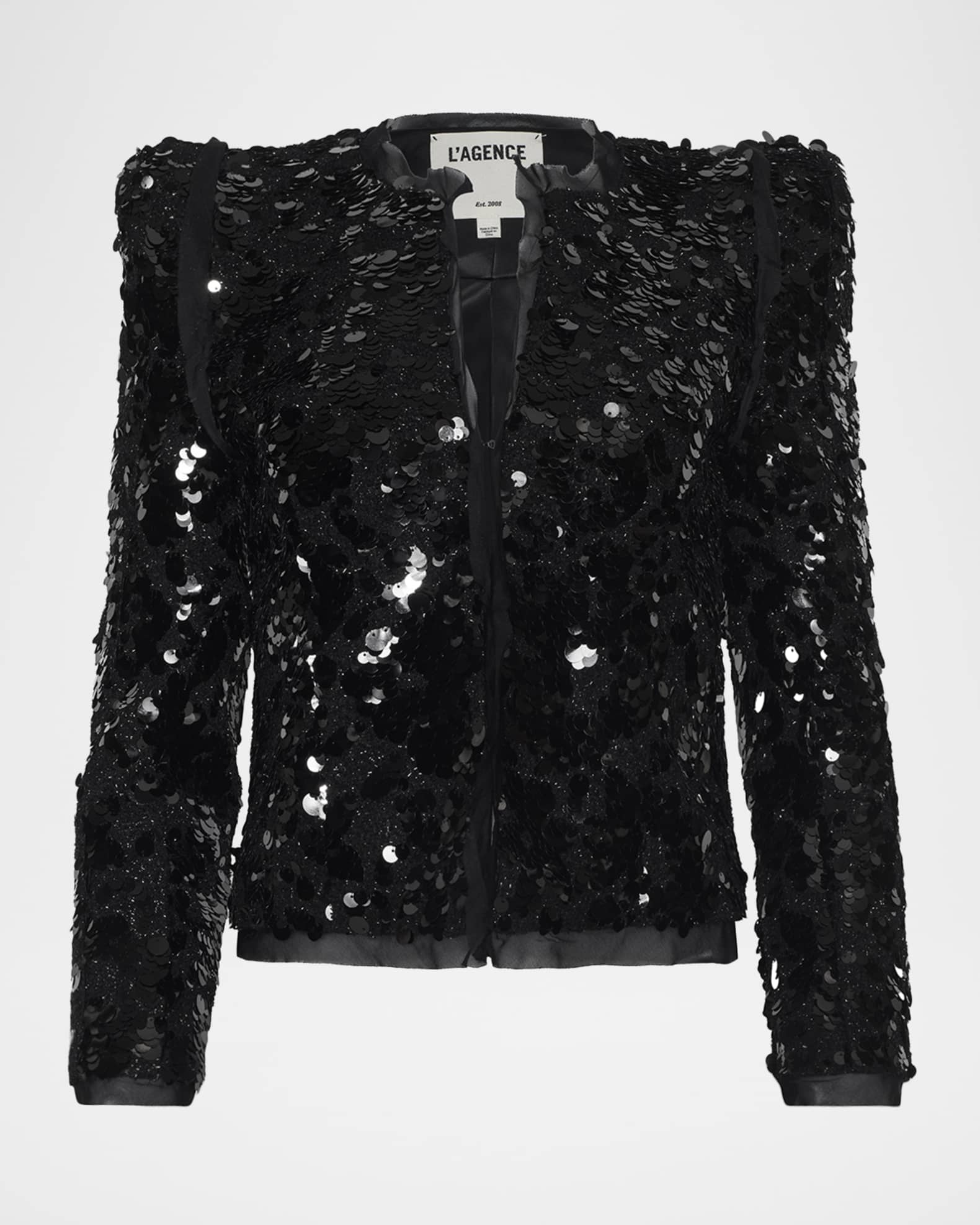 L'Agence Shai Sequined Metallic Tweed Jacket | Neiman Marcus