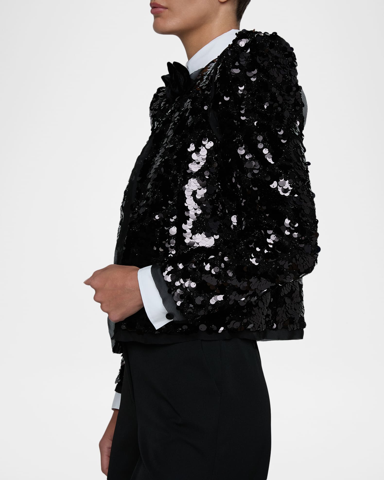 L'Agence Shai Sequined Metallic Tweed Jacket | Neiman Marcus