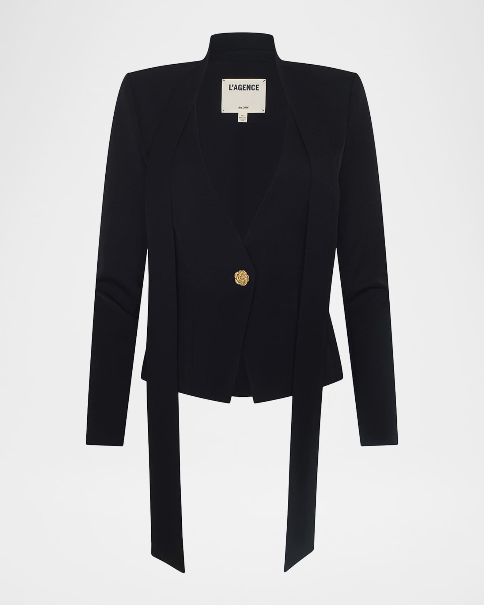 L'Agence Romy Tie-Neck Tailored Blazer | Neiman Marcus