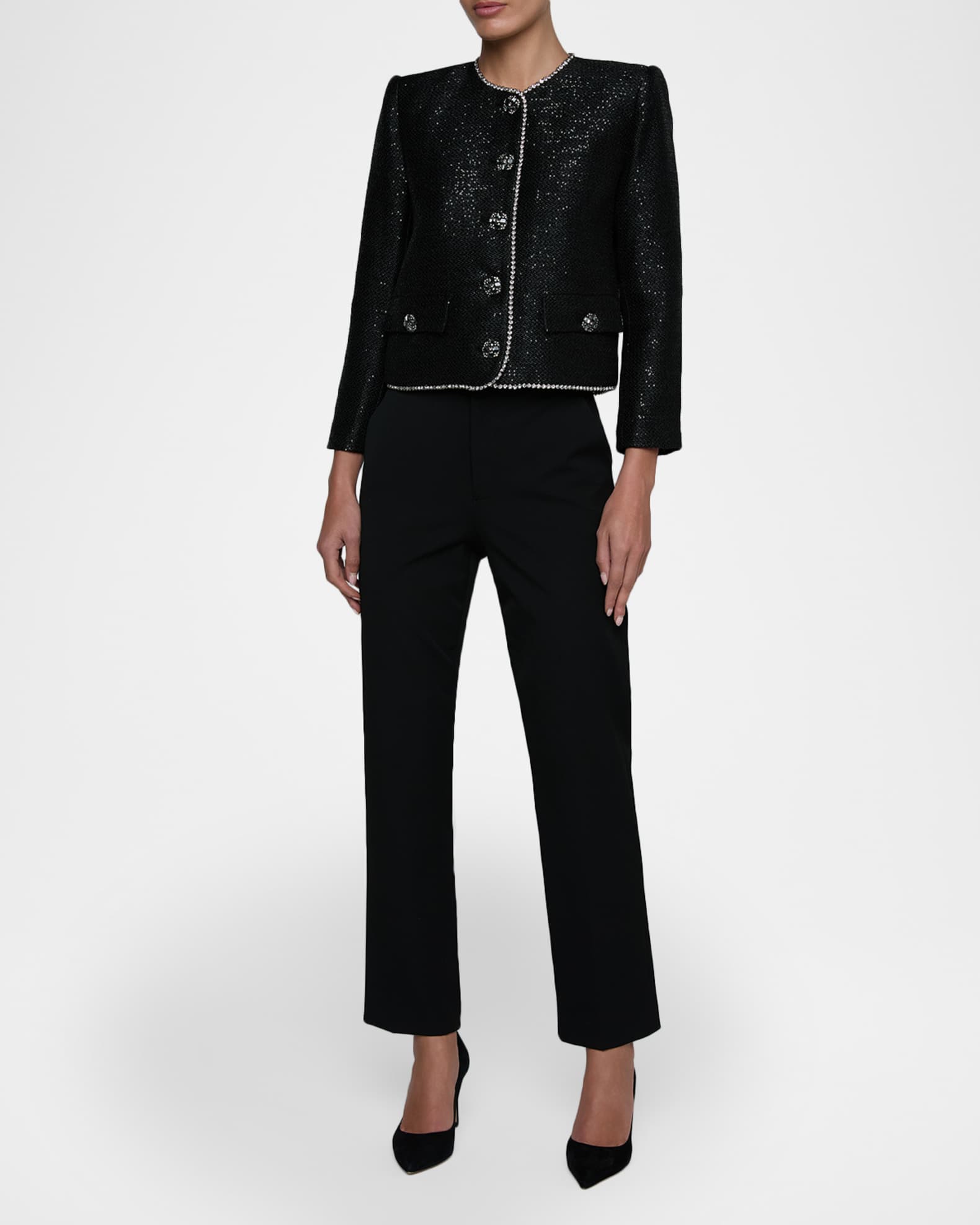 L'Agence Zell Sequined Tweed Jacket | Neiman Marcus